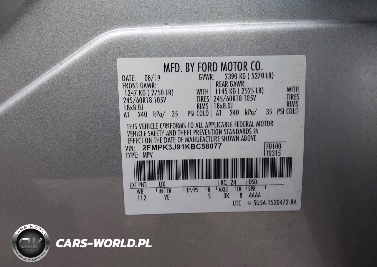 2019 Ford Edge Sel VIN:2FMPK3J91KBC58077 - 9