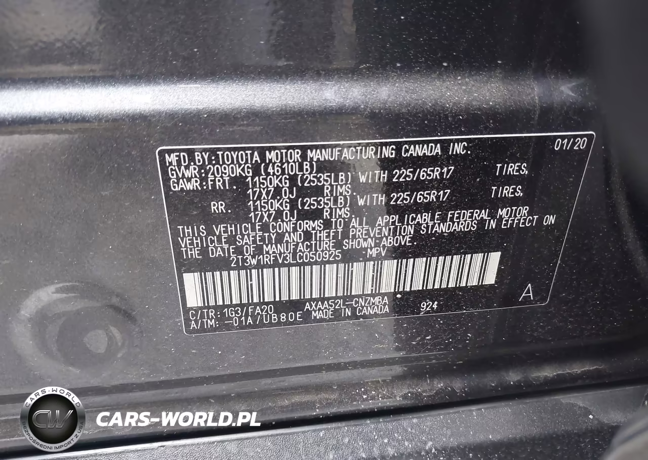 2020 Toyota Rav4 Xle VIN:2T3W1RFV3LC050925 - 9