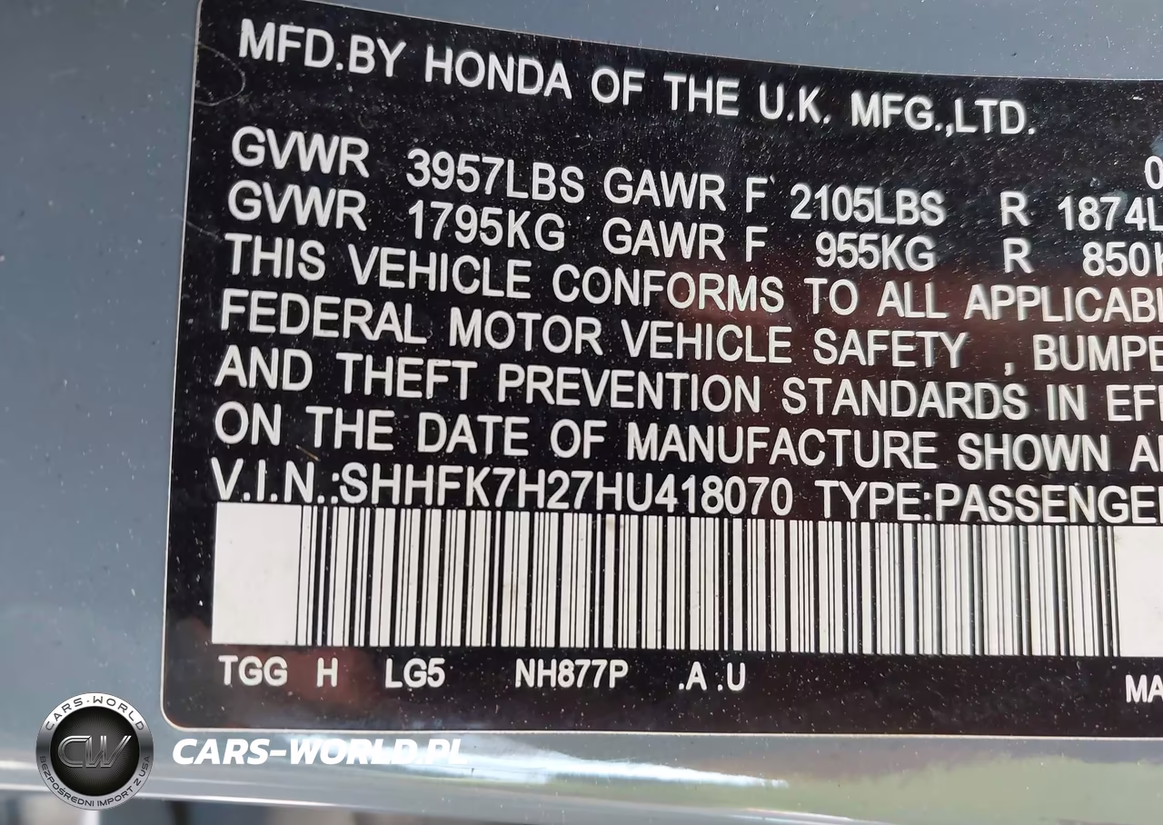 2017 Honda Civic Lx VIN:SHHFK7H27HU418070 - 9