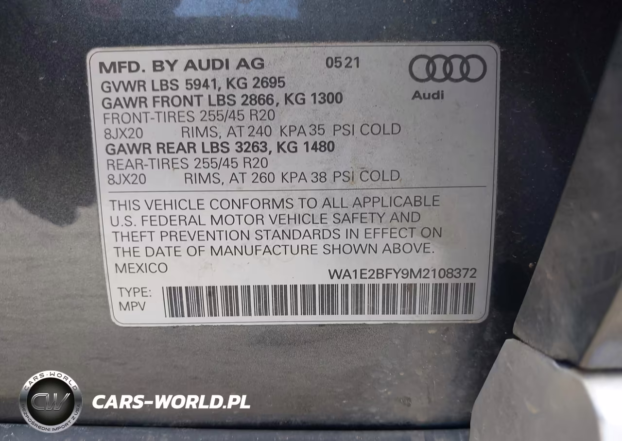 2021 Audi Q5 Premium Plus 55 Tfsi E Quattro S Tronic VIN:WA1E2BFY9M2108372 - 9