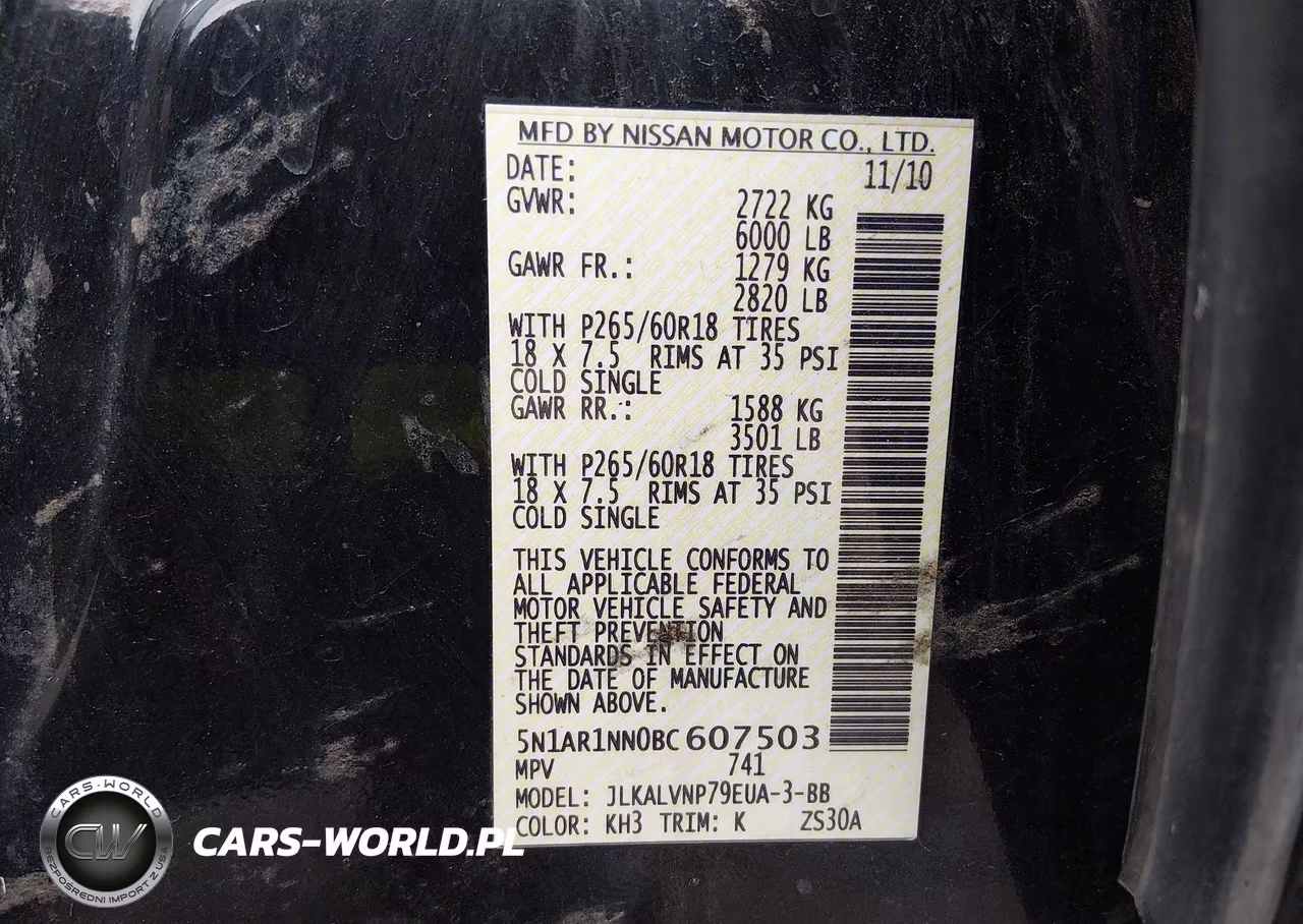 2011 Nissan Pathfinder Le VIN:5N1AR1NN0BC607503 - 9