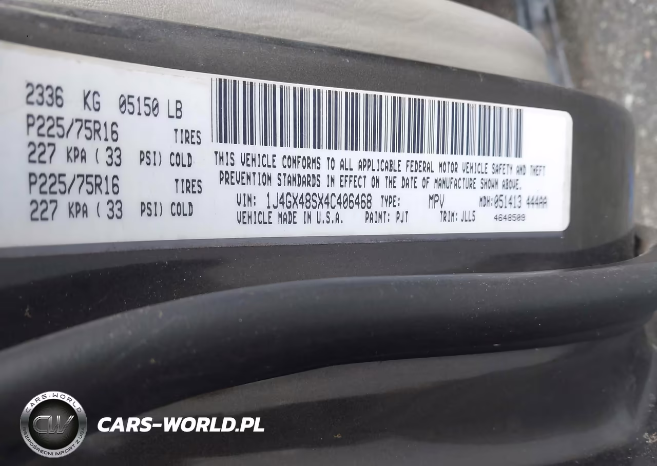 2004 Jeep Grand Cherokee Laredo VIN:1J4GX48SX4C406468 - 9