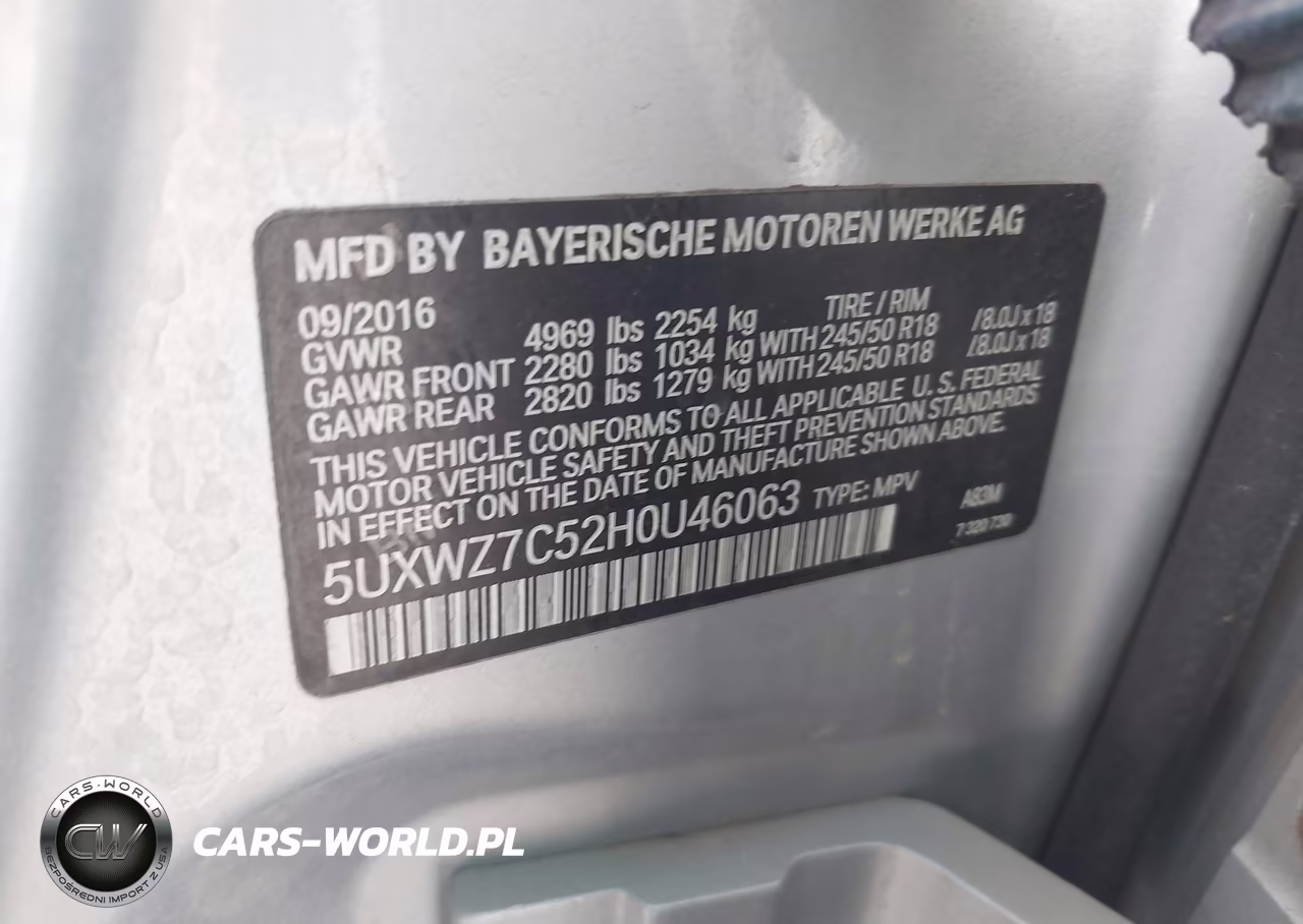2017 BMW X3 Sdrive28I VIN:5UXWZ7C52H0U46063 - 9