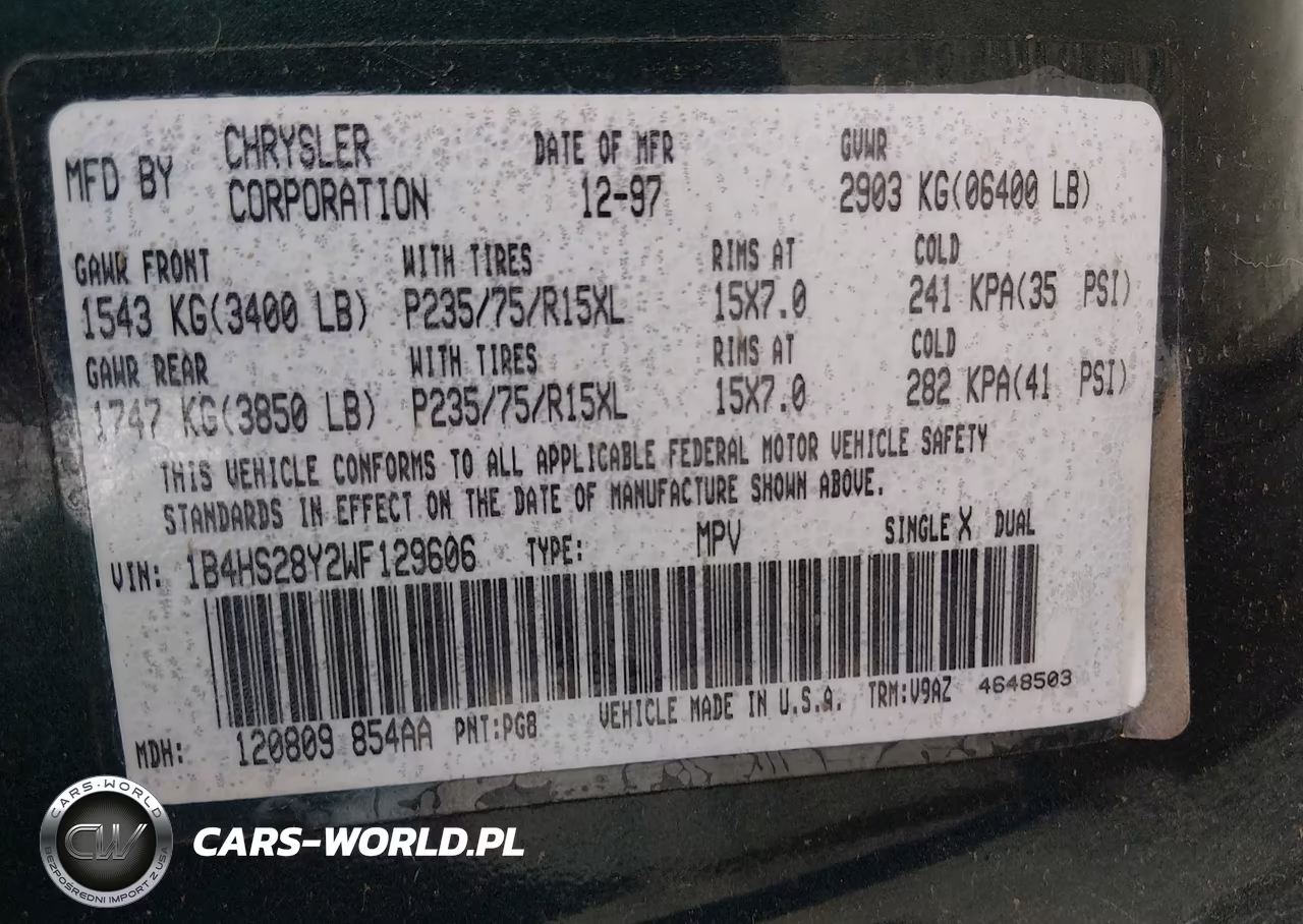 1998 Dodge Durango Slt VIN:1B4HS28Y2WF129606 - 9