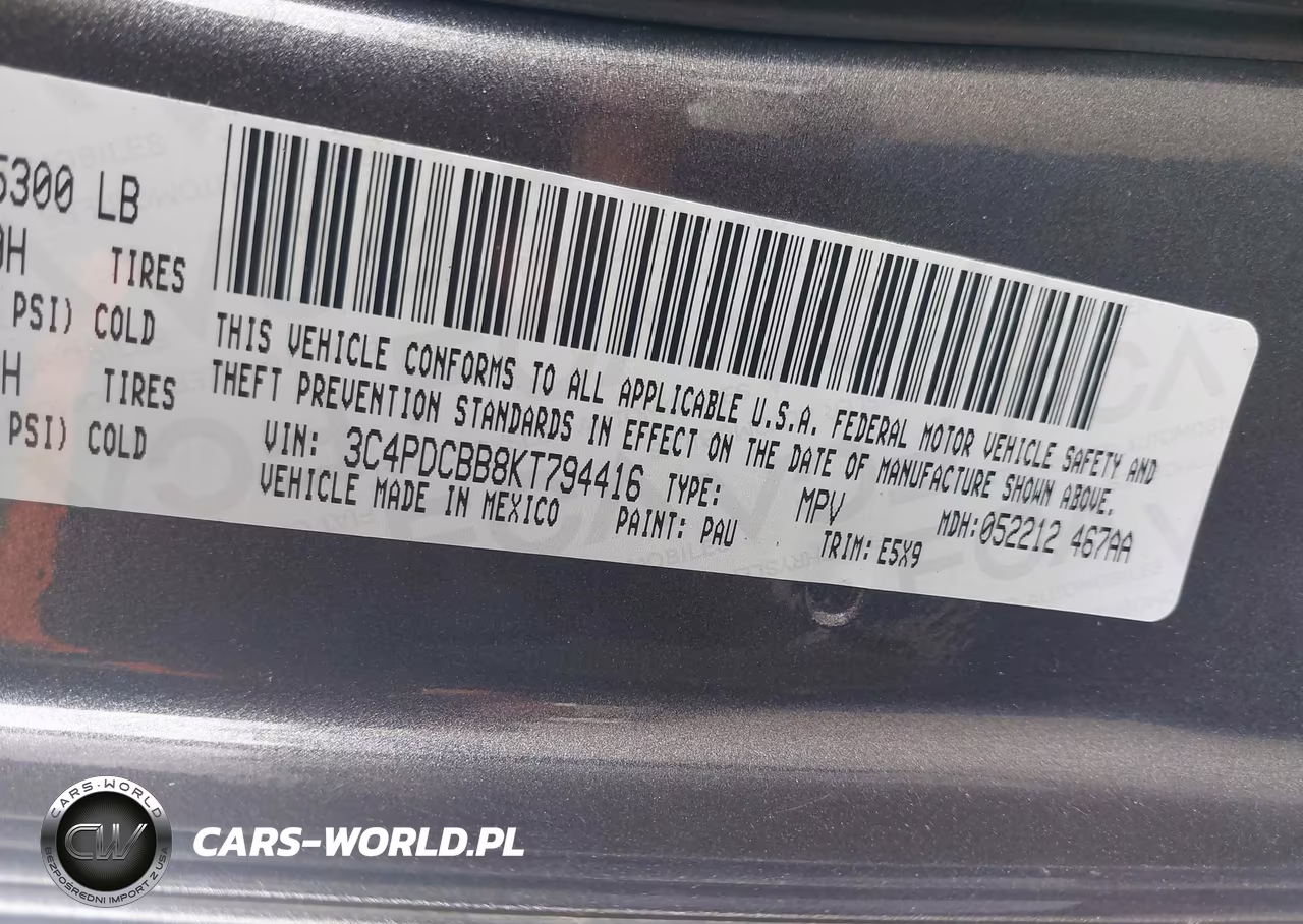 2019 Dodge Journey Se VIN:3C4PDCBB8KT794416 - 9