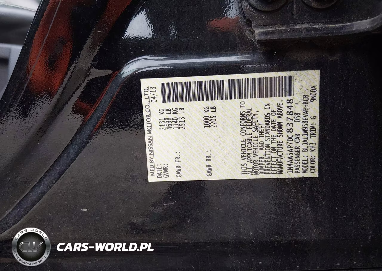 2013 Nissan Maxima 3.5 Sv VIN:1N4AA5AP7DC837848 - 9