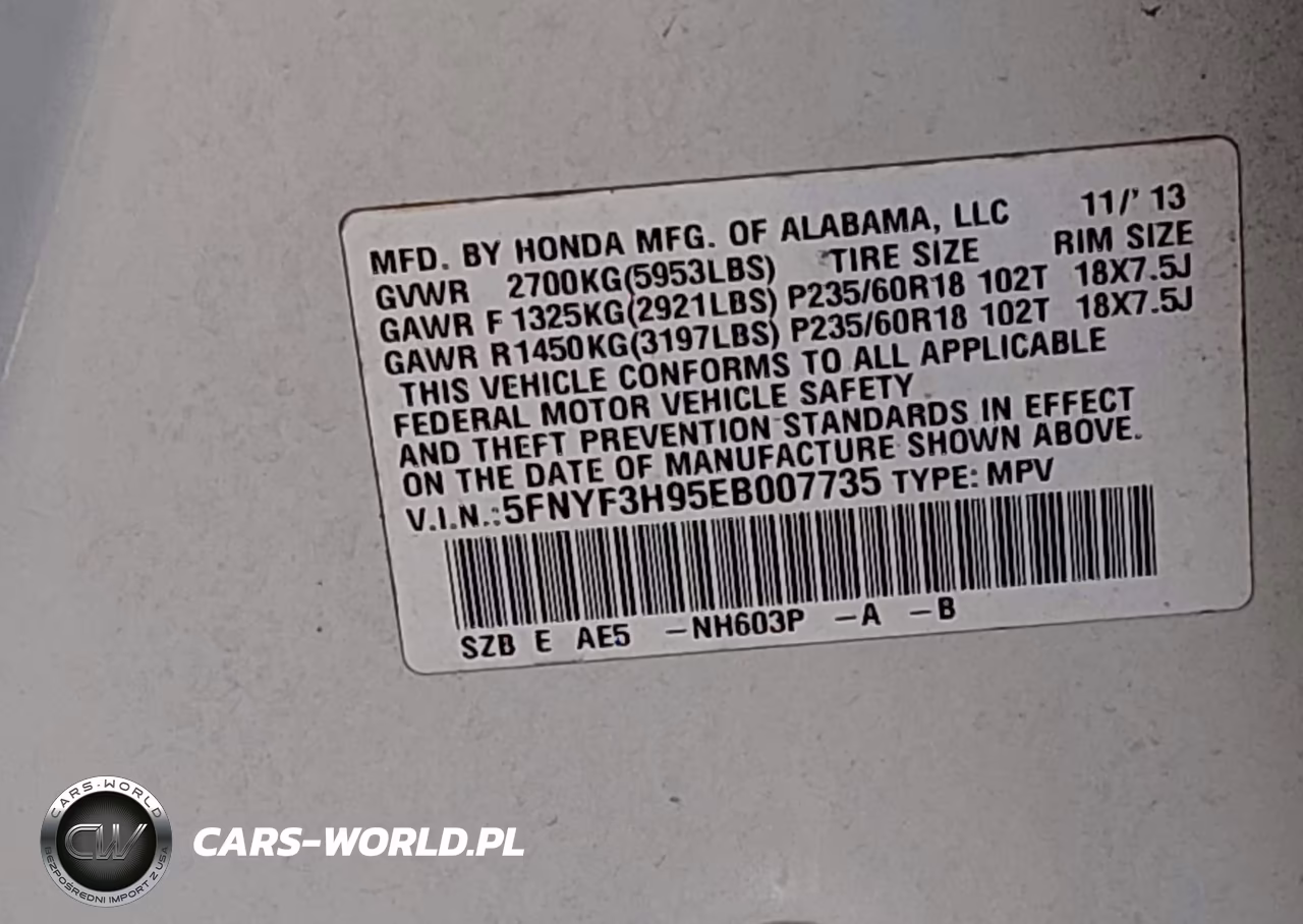 2014 Honda Pilot Touring VIN:5FNYF3H95EB007735 - 9
