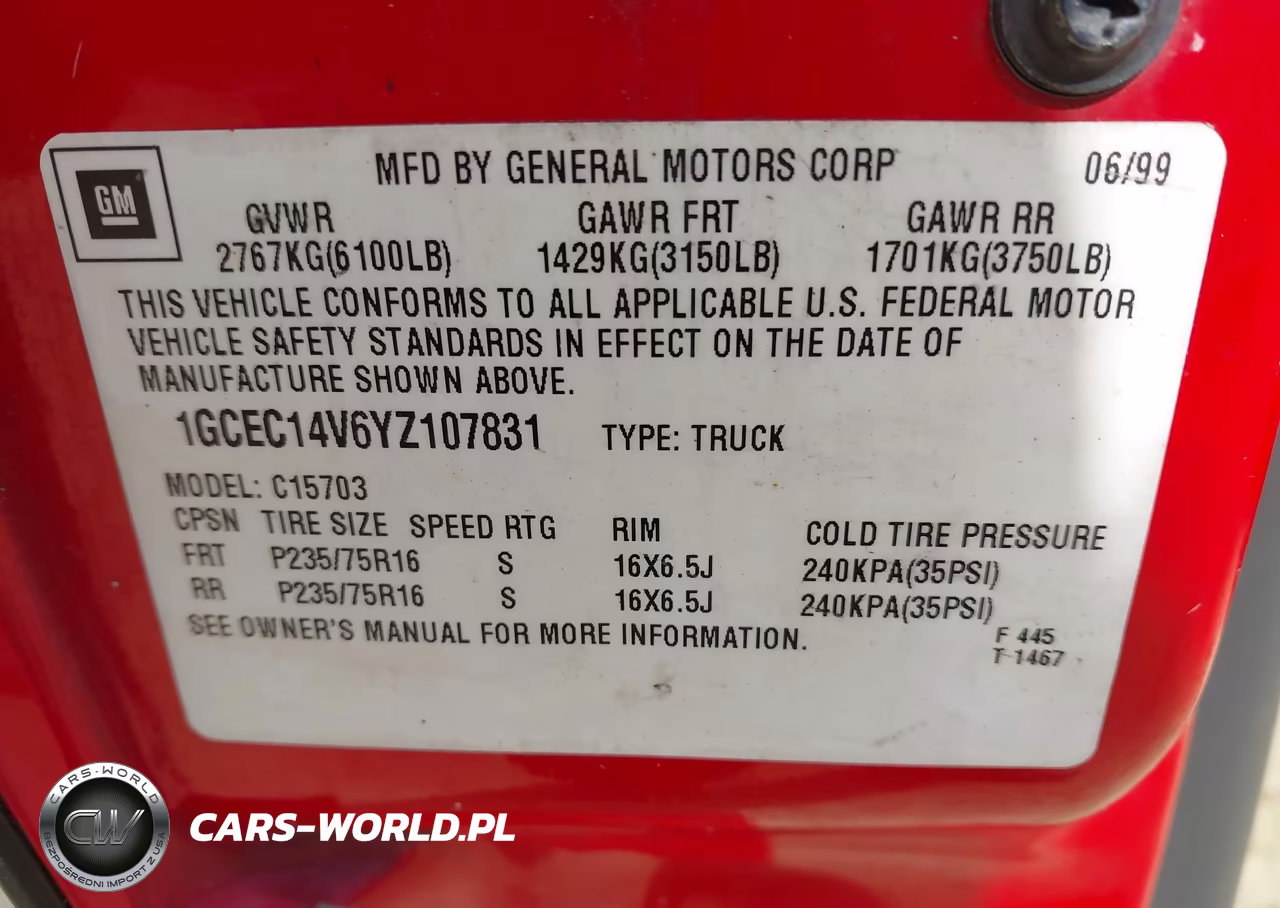 2000 Chevrolet Silverado 1500 VIN:1GCEC14V6YZ107831 - 9