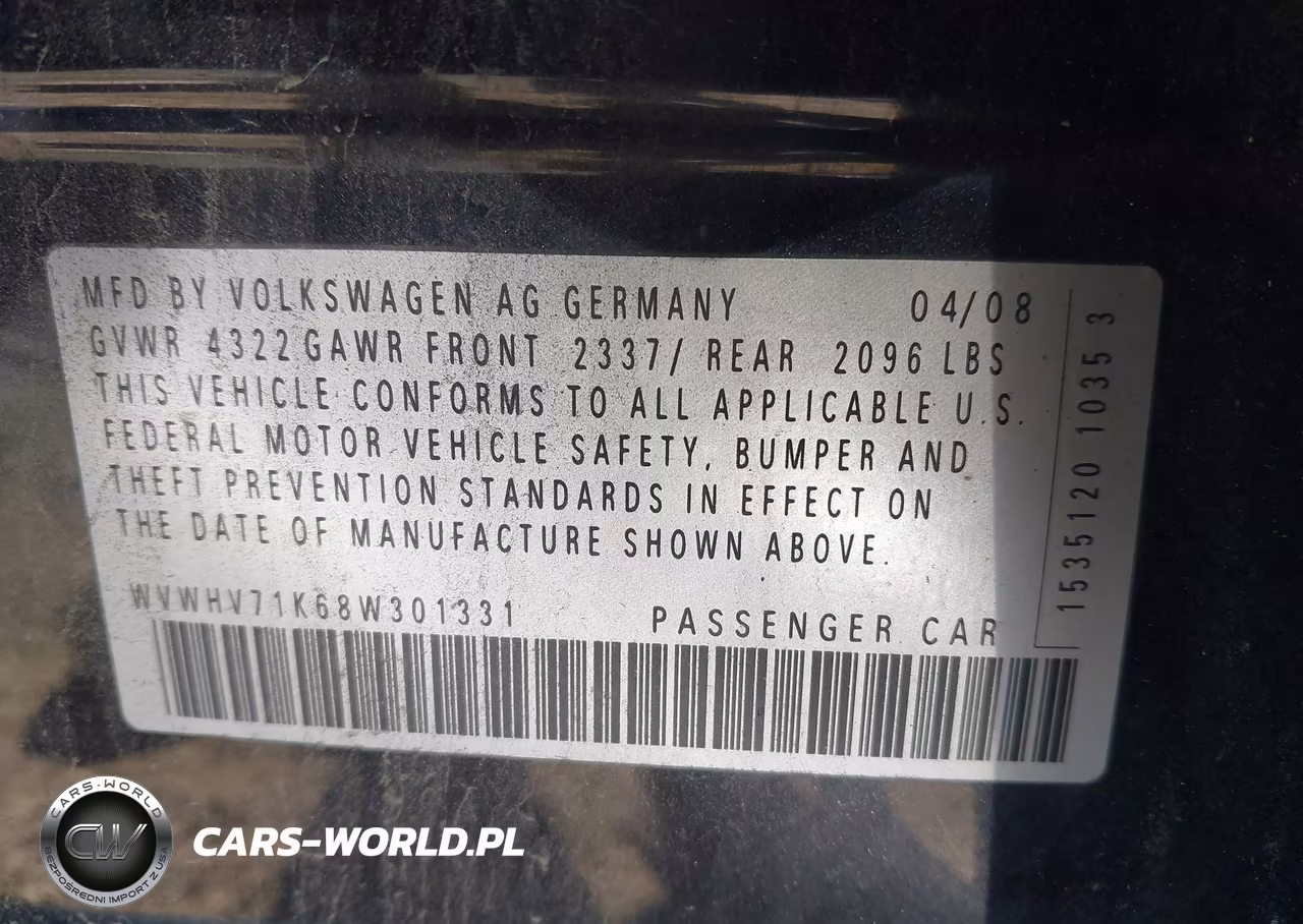 2008 Volkswagen Gti 4-Door VIN:WVWHV71K68W301331 - 9