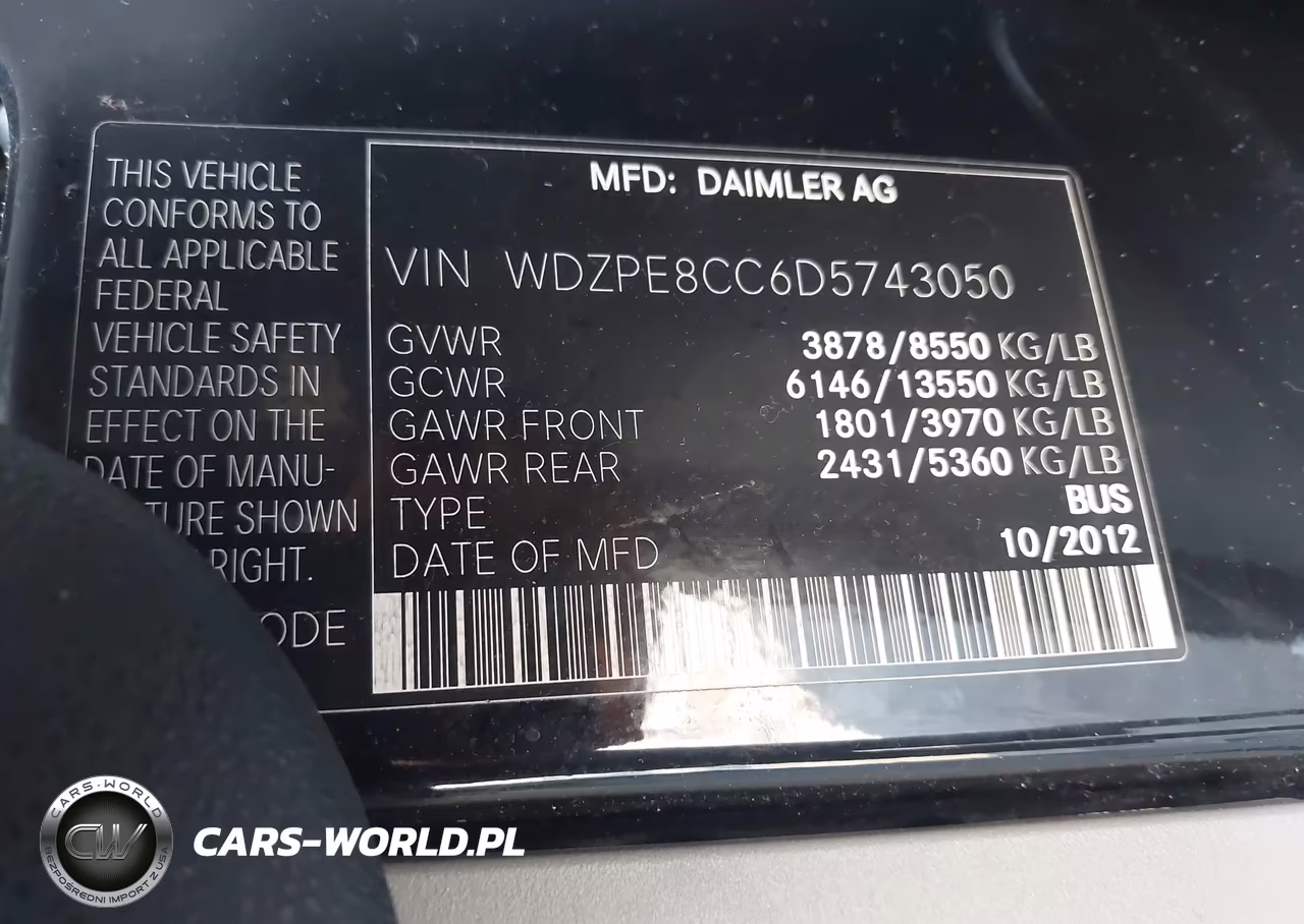 2013 Mercedes-Benz Sprinter 2500 High Roof VIN:WDZPE8CC6D5743050 - 9