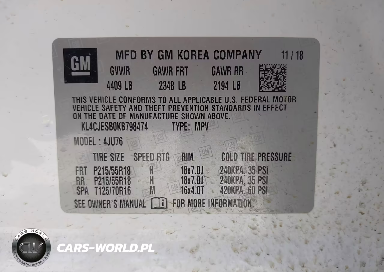 2019 Buick Encore Awd Preferred VIN:KL4CJESB0KB798474 - 9