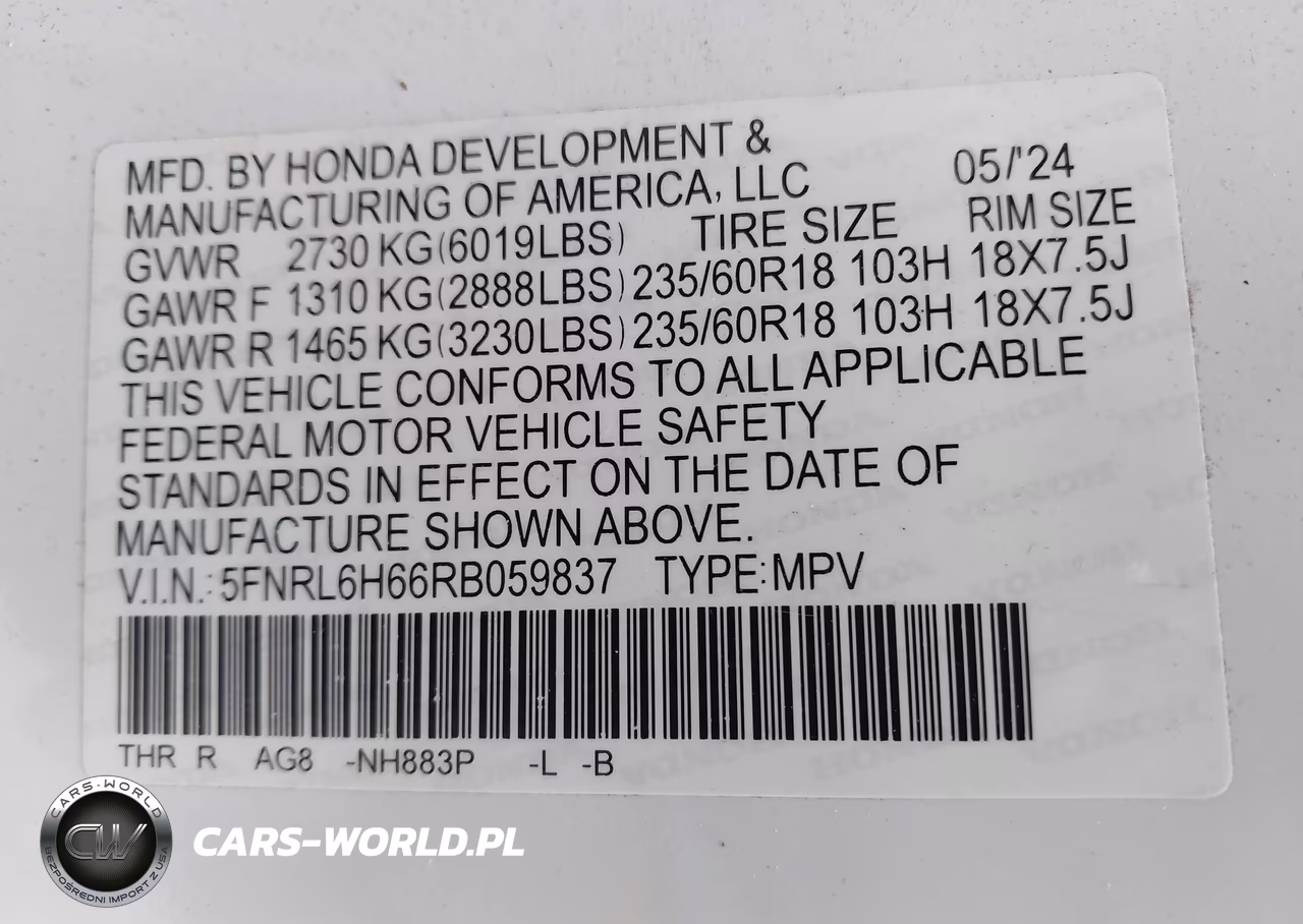 2024 Honda Odyssey Ex-L VIN:5FNRL6H66RB059837 - 9