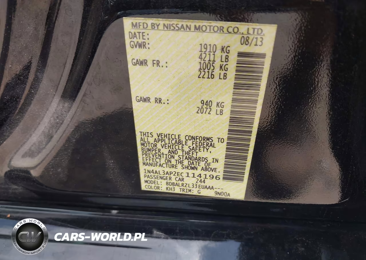 2014 Nissan Altima 2.5 S VIN:1N4AL3AP2EC114196 - 9