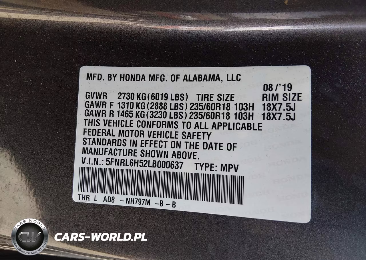 2020 Honda Odyssey Ex VIN:5FNRL6H52LB000637 - 9