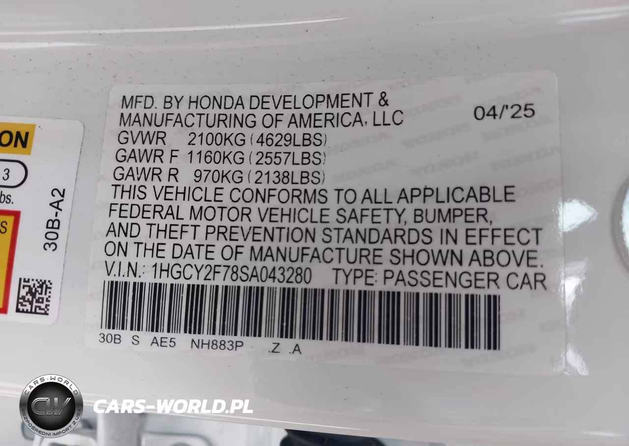 2025 Honda Accord Hybrid Sport-L VIN:1HGCY2F78SA043280 - 9
