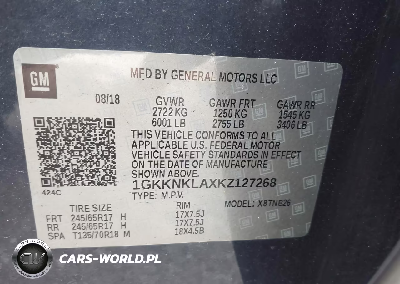 2019 GMC Acadia Sle-1 VIN:1GKKNKLAXKZ127268 - 9