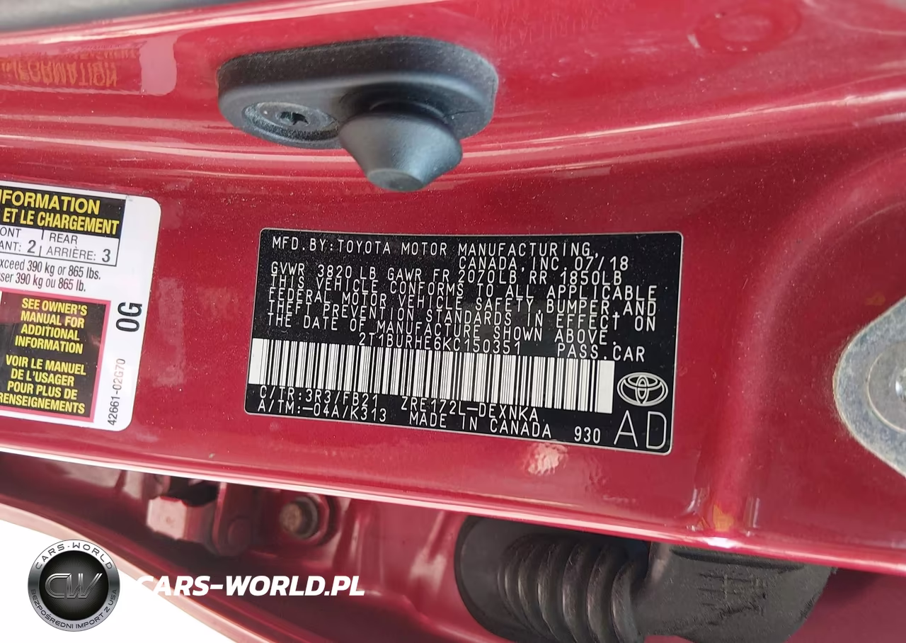 2019 Toyota Corolla Le VIN:2T1BURHE6KC150351 - 9