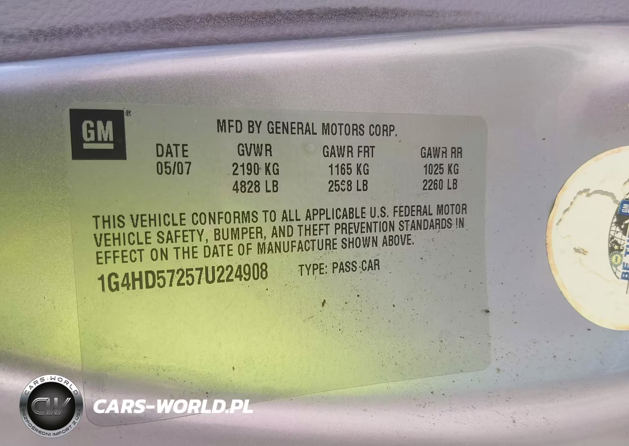 2007 Buick Lucerne Cxl VIN:1G4HD57257U224908 - 9