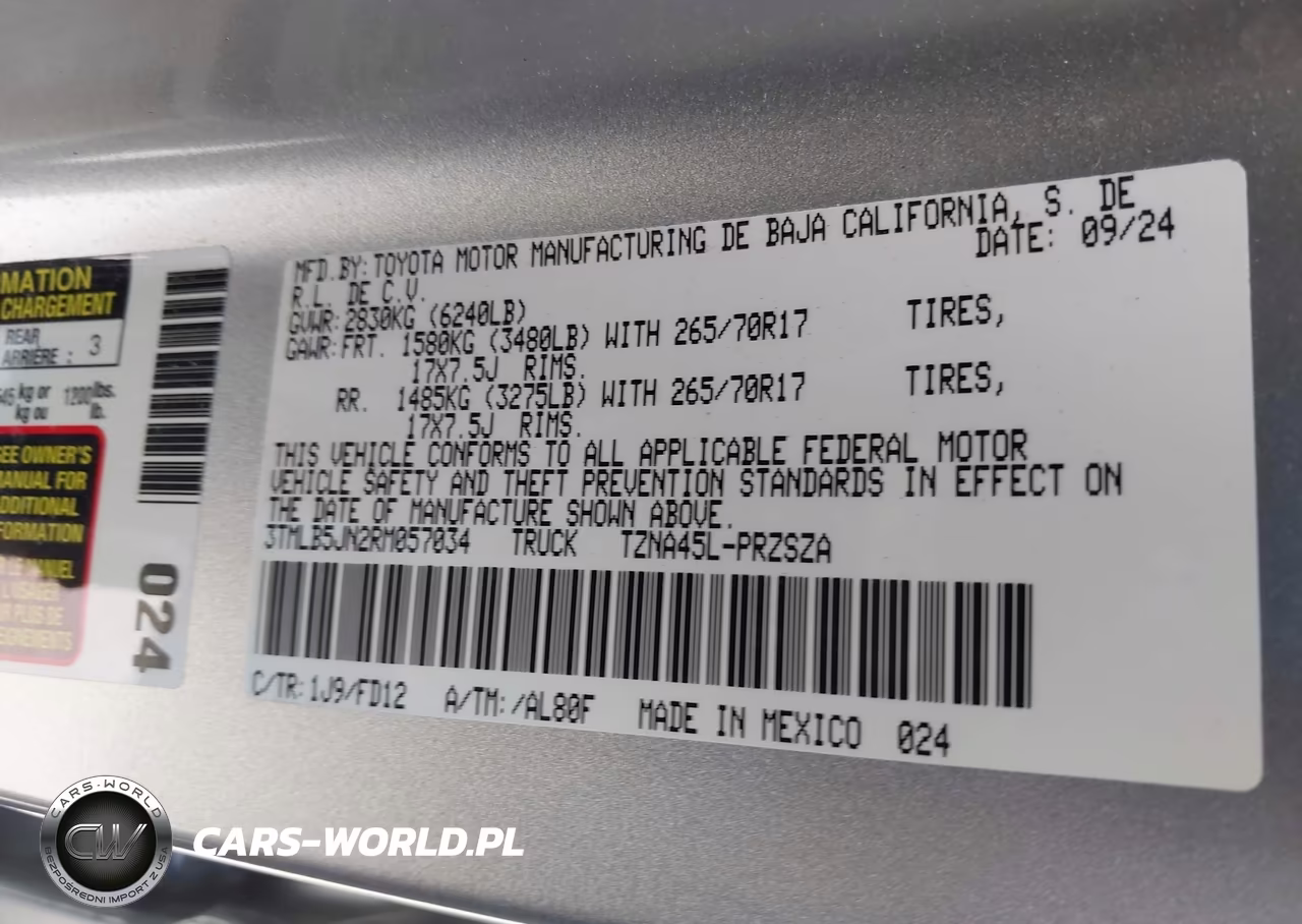 2024 Toyota Tacoma Trd Off Road VIN:3TMLB5JN2RM057034 - 9