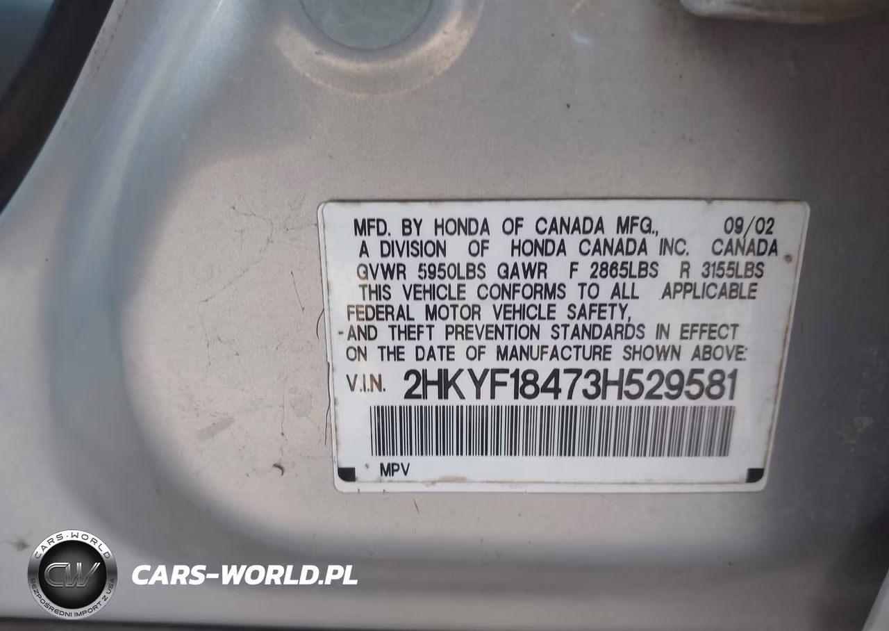 2003 Honda Pilot Ex VIN:2HKYF18473H529581 - 9