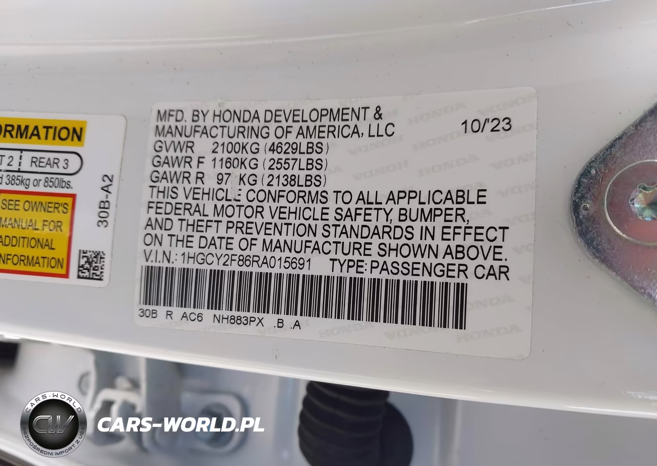 2024 Honda Accord Hybrid Touring VIN:1HGCY2F86RA015691 - 9