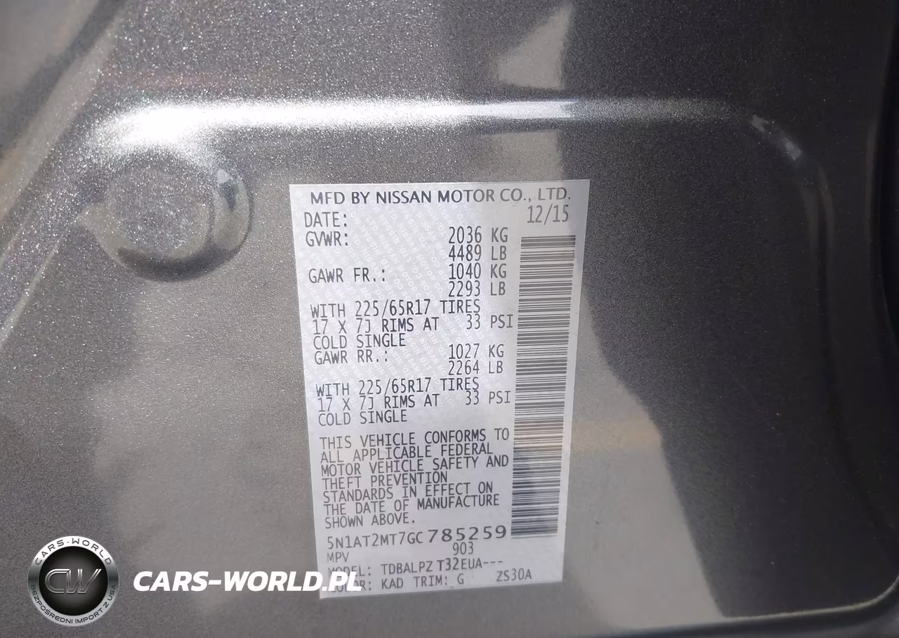 2016 Nissan Rogue S-Sl-Sv VIN:5N1AT2MT7GC785259 - 9