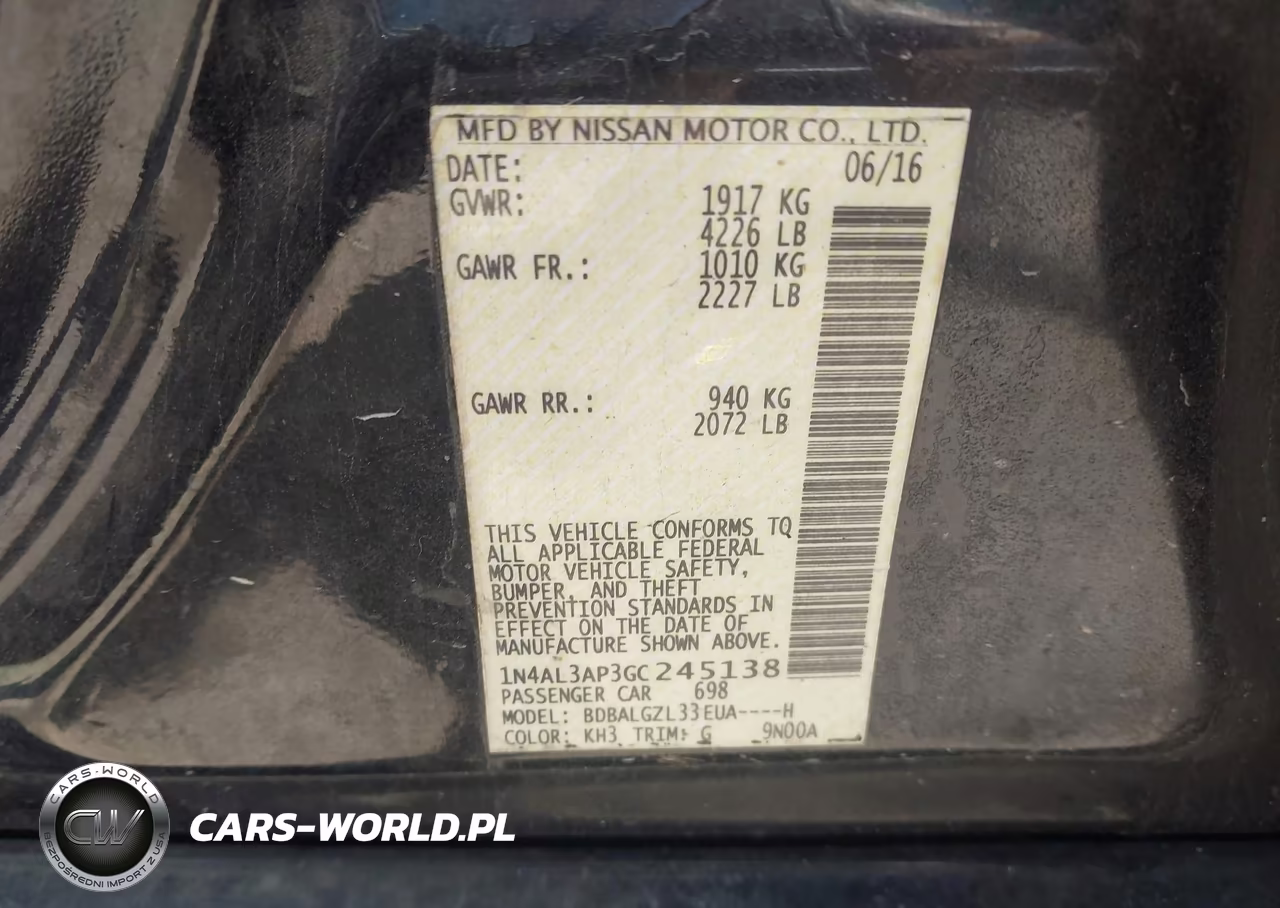 2016 Nissan Altima 2.5 S VIN:1N4AL3AP3GC245138 - 9