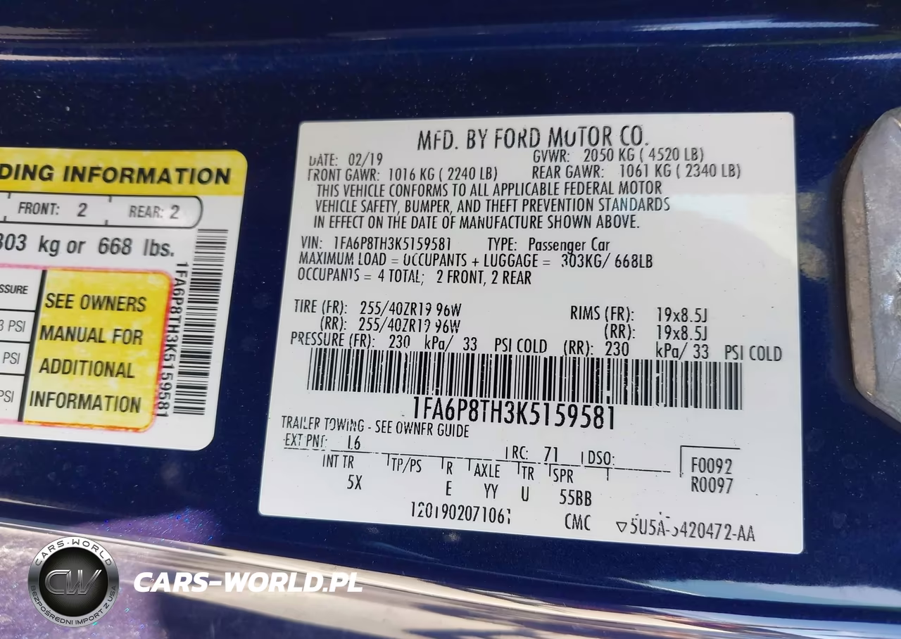 2019 Ford Mustang Ecoboost Premium VIN:1FA6P8TH3K5159581 - 9