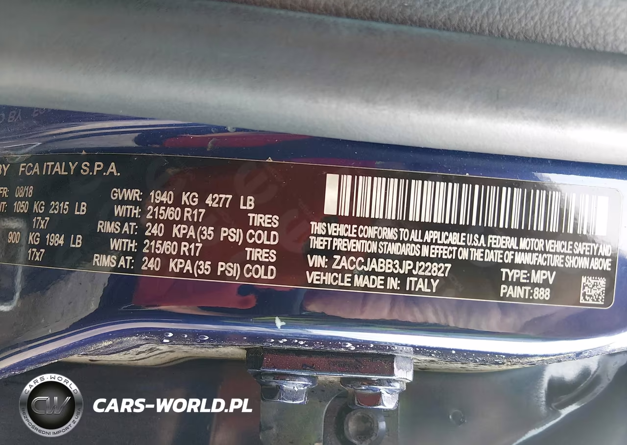 2018 Jeep Renegade Latitude Fwd VIN:ZACCJABB3JPJ22827 - 9