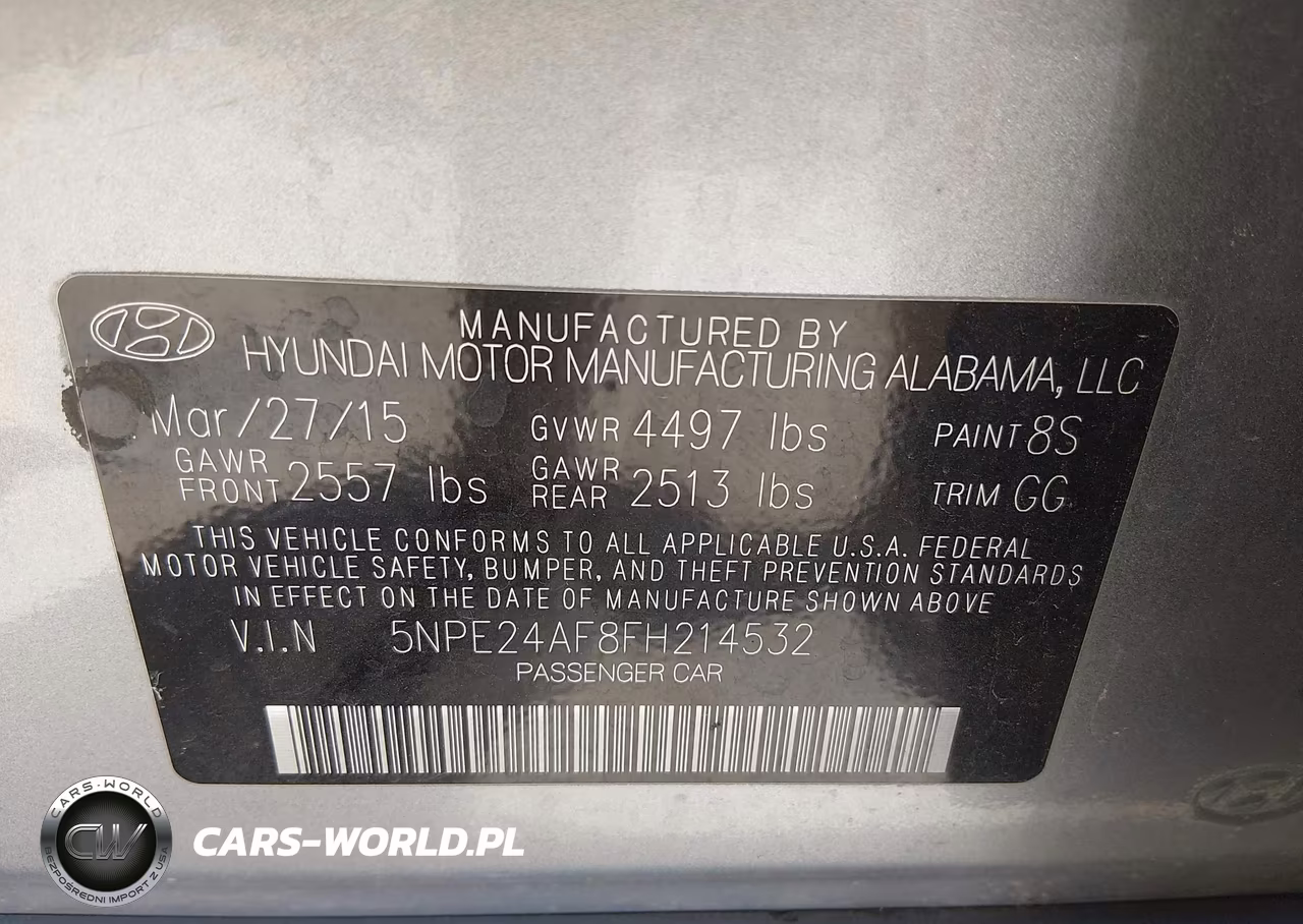 2015 Hyundai Sonata Se VIN:5NPE24AF8FH214532 - 9