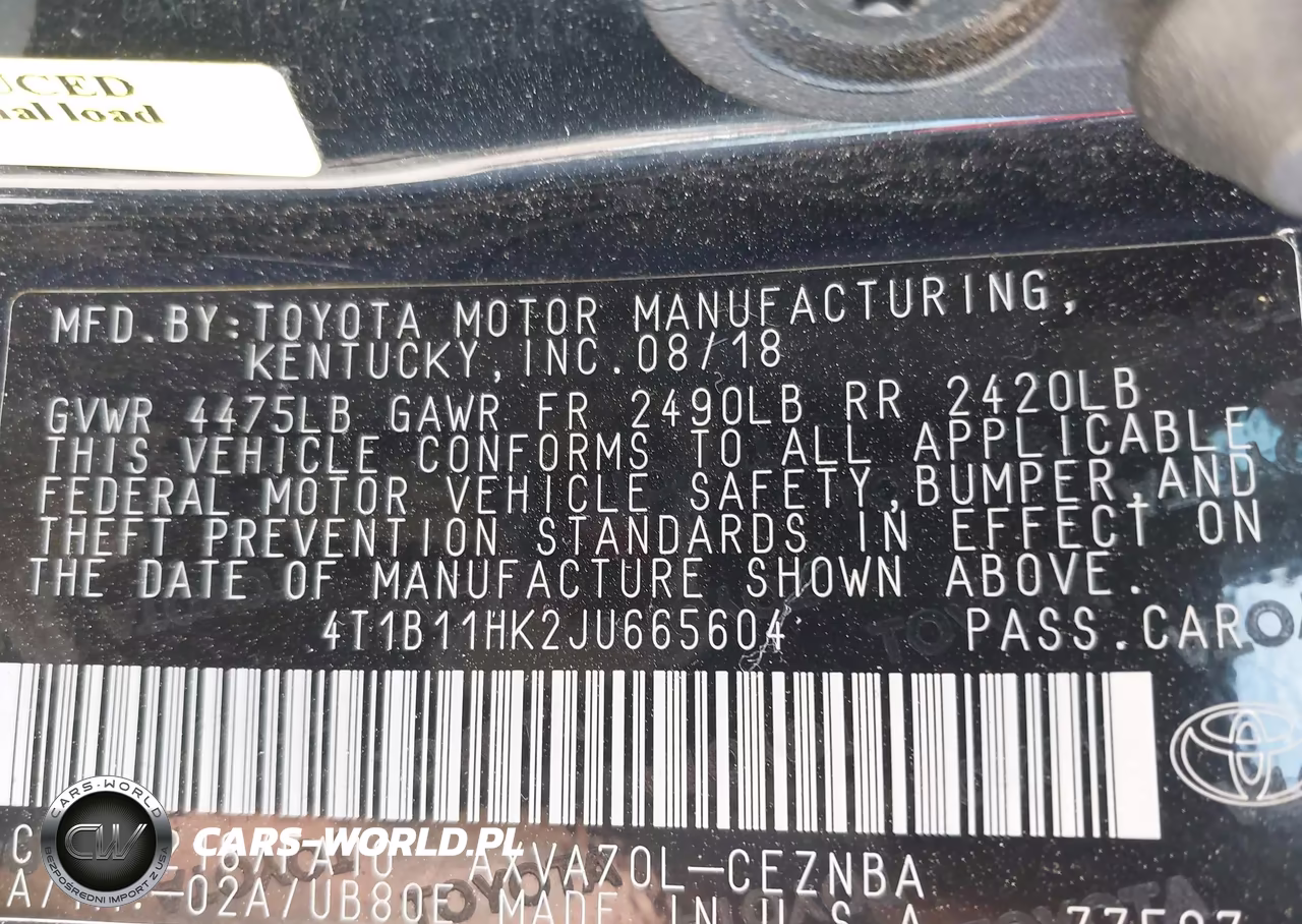 2018 Toyota Camry Le VIN:4T1B11HK2JU665604 - 9