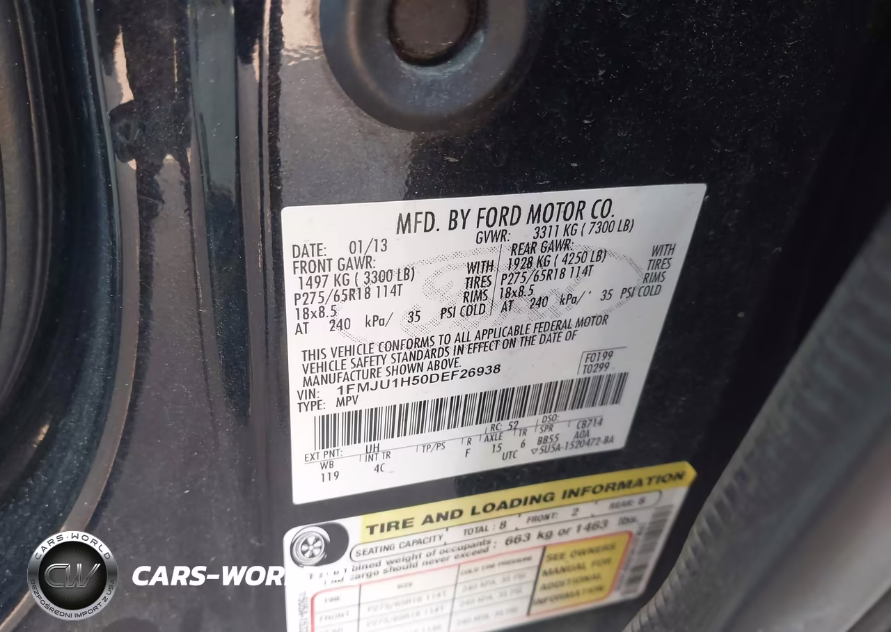 2013 Ford Expedition Xlt VIN:1FMJU1H50DEF26938 - 9