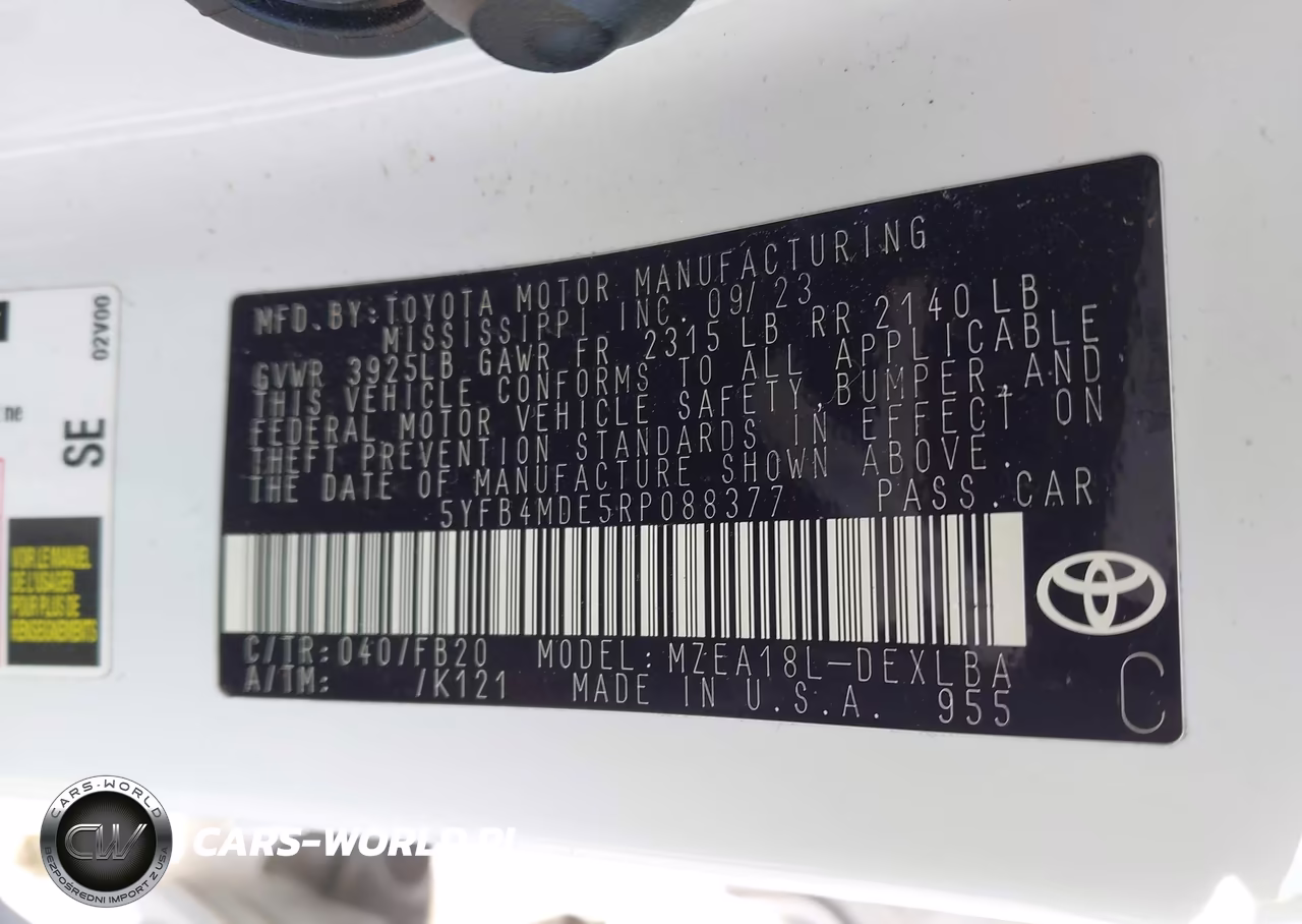2024 Toyota Corolla Le VIN:5YFB4MDE5RP088377 - 9