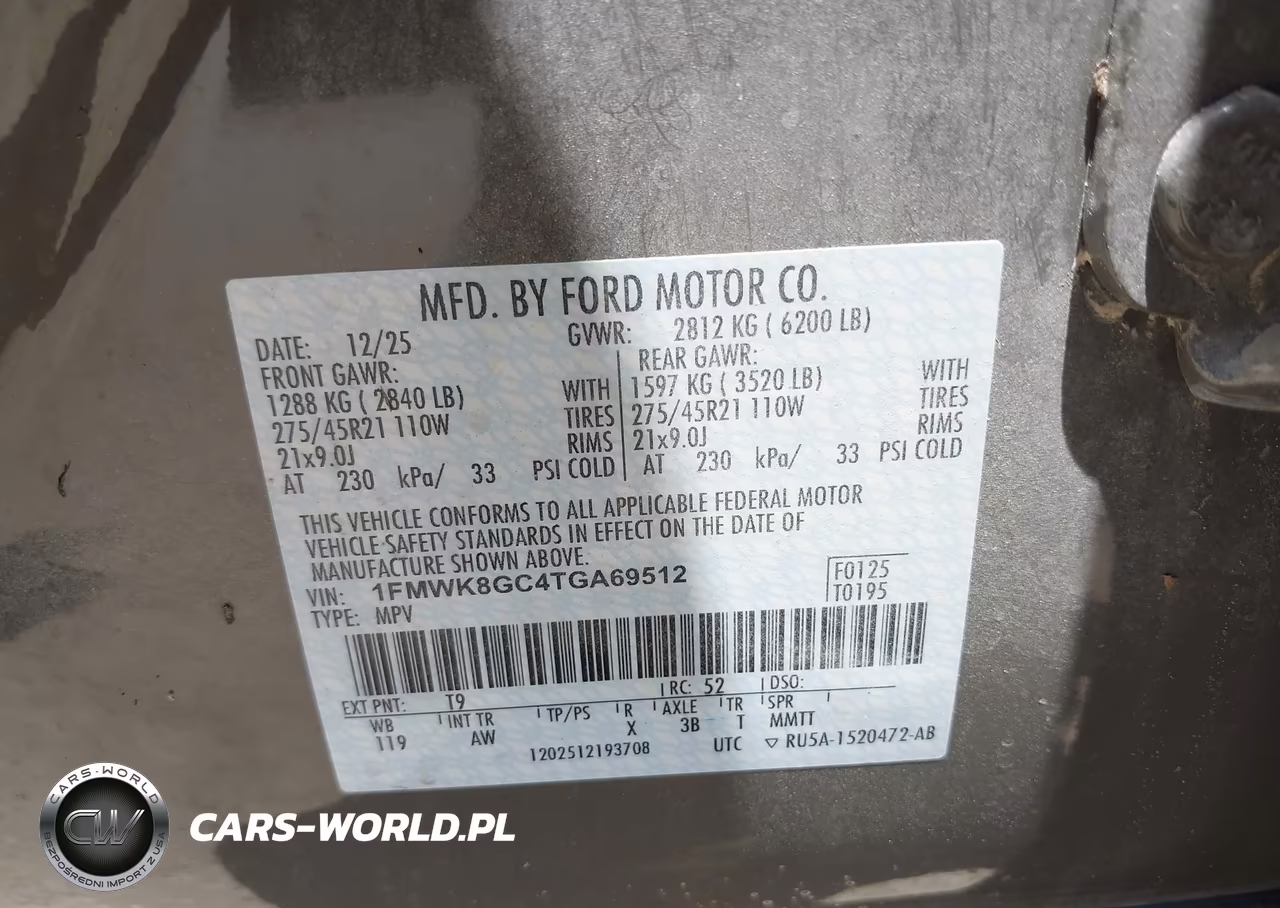 2026 Ford Explorer St VIN:1FMWK8GC4TGA69512 - 9