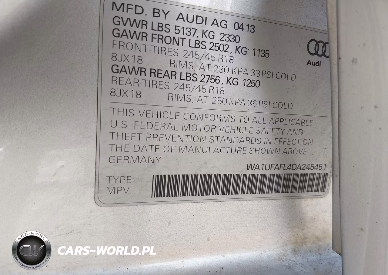 2013 Audi Allroad 2.0T Premium Plus VIN:WA1UFAFL4DA245451 - 9