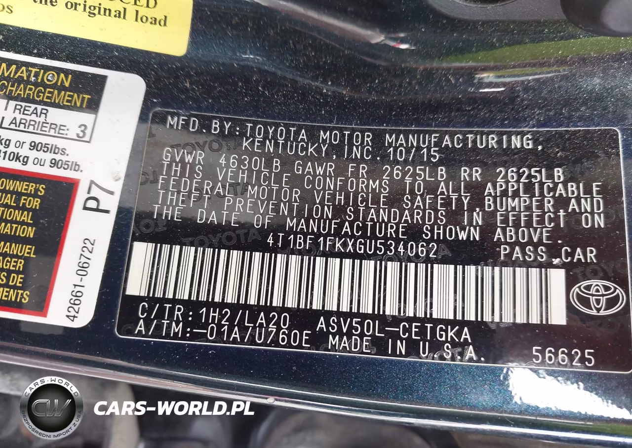 2016 Toyota Camry Xle VIN:4T1BF1FKXGU534062 - 9