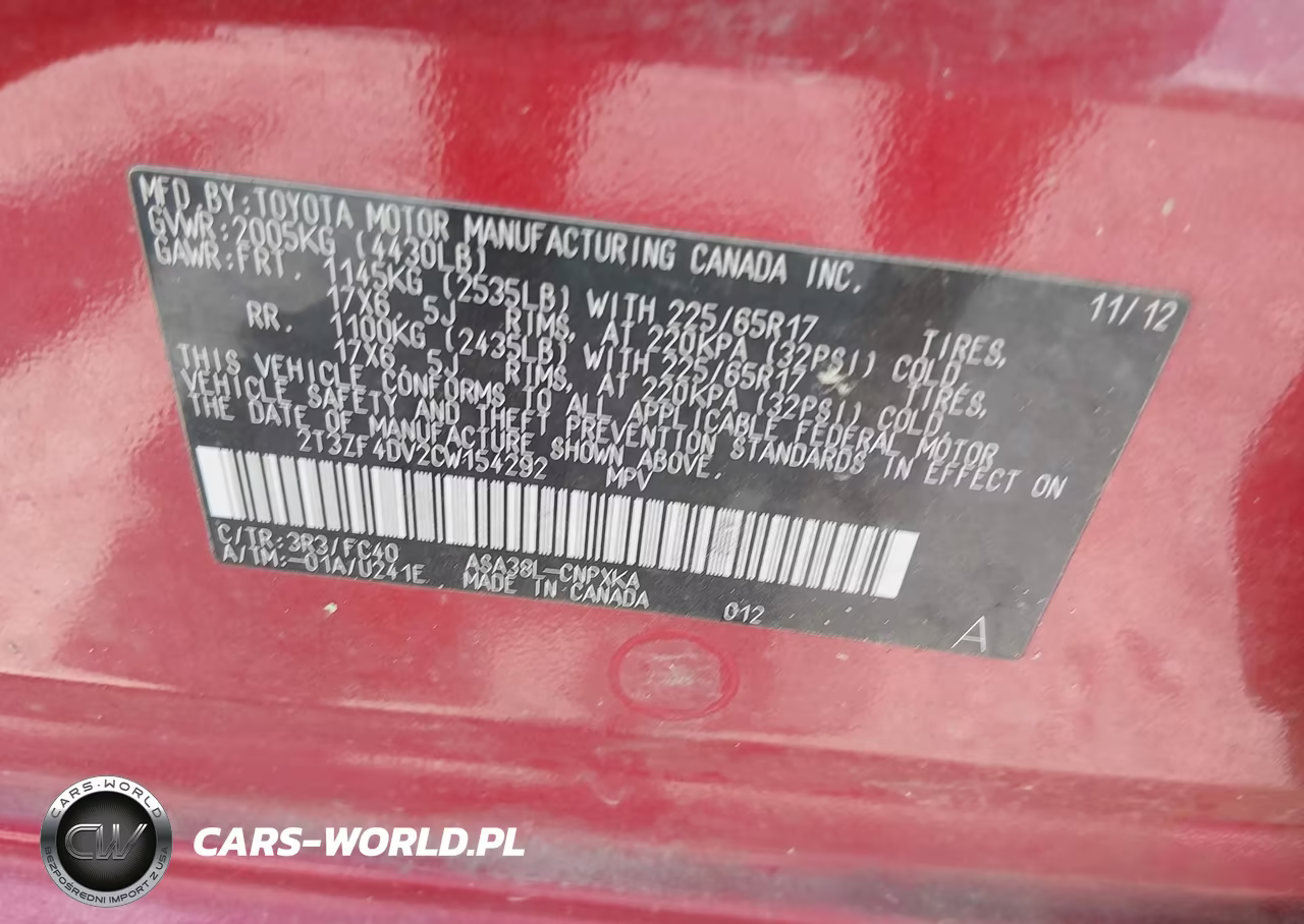 2012 Toyota Rav4 VIN:2T3ZF4DV2CW154292 - 9