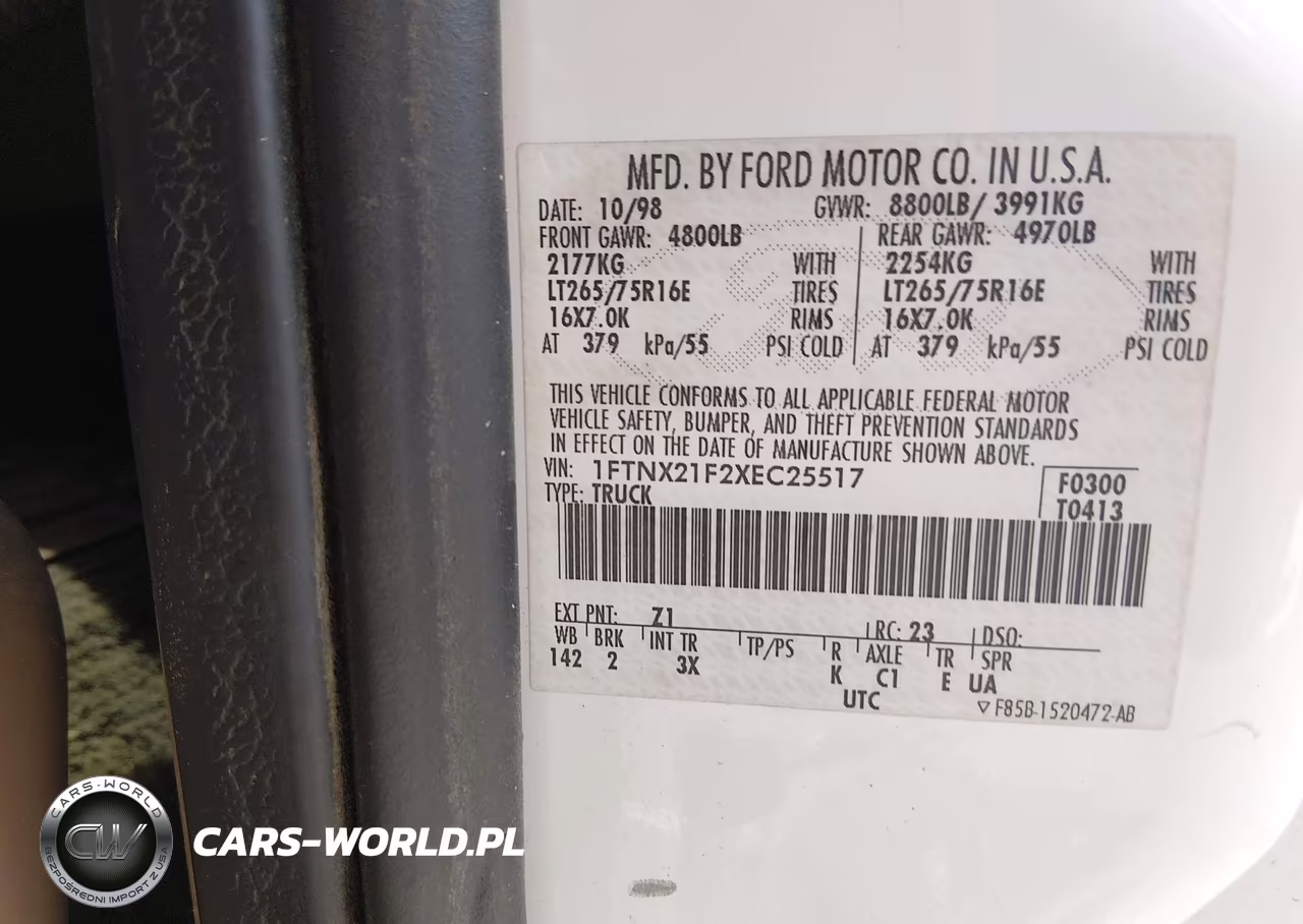 1999 Ford F-250 VIN:1FTNX21F2XEC25517 - 9
