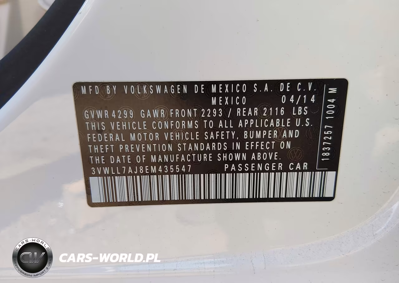2014 Volkswagen Jetta 2.0L Tdi VIN:3VWLL7AJ8EM435547 - 9