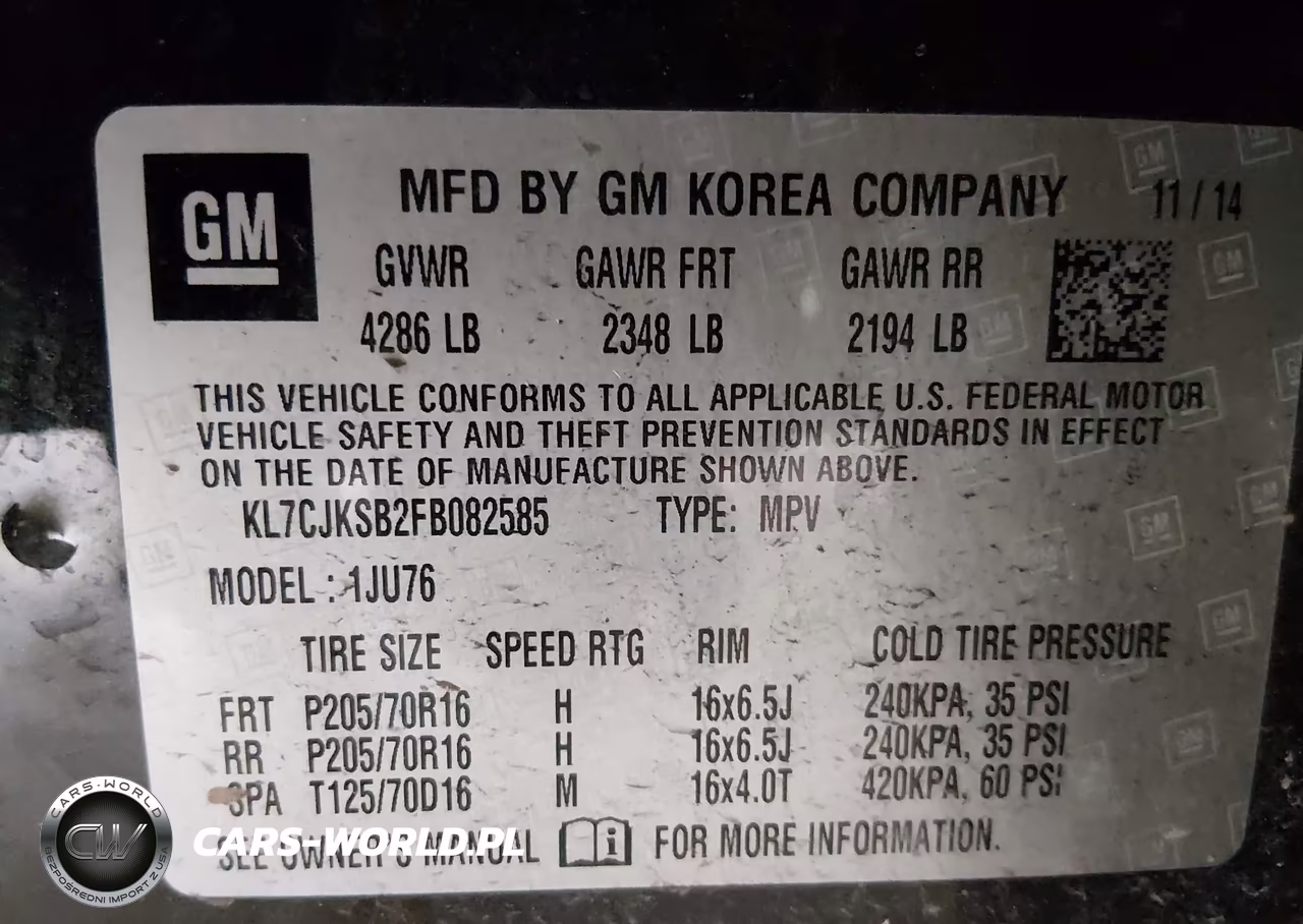 2015 Chevrolet Trax 1Ls VIN:KL7CJKSB2FB082585 - 9