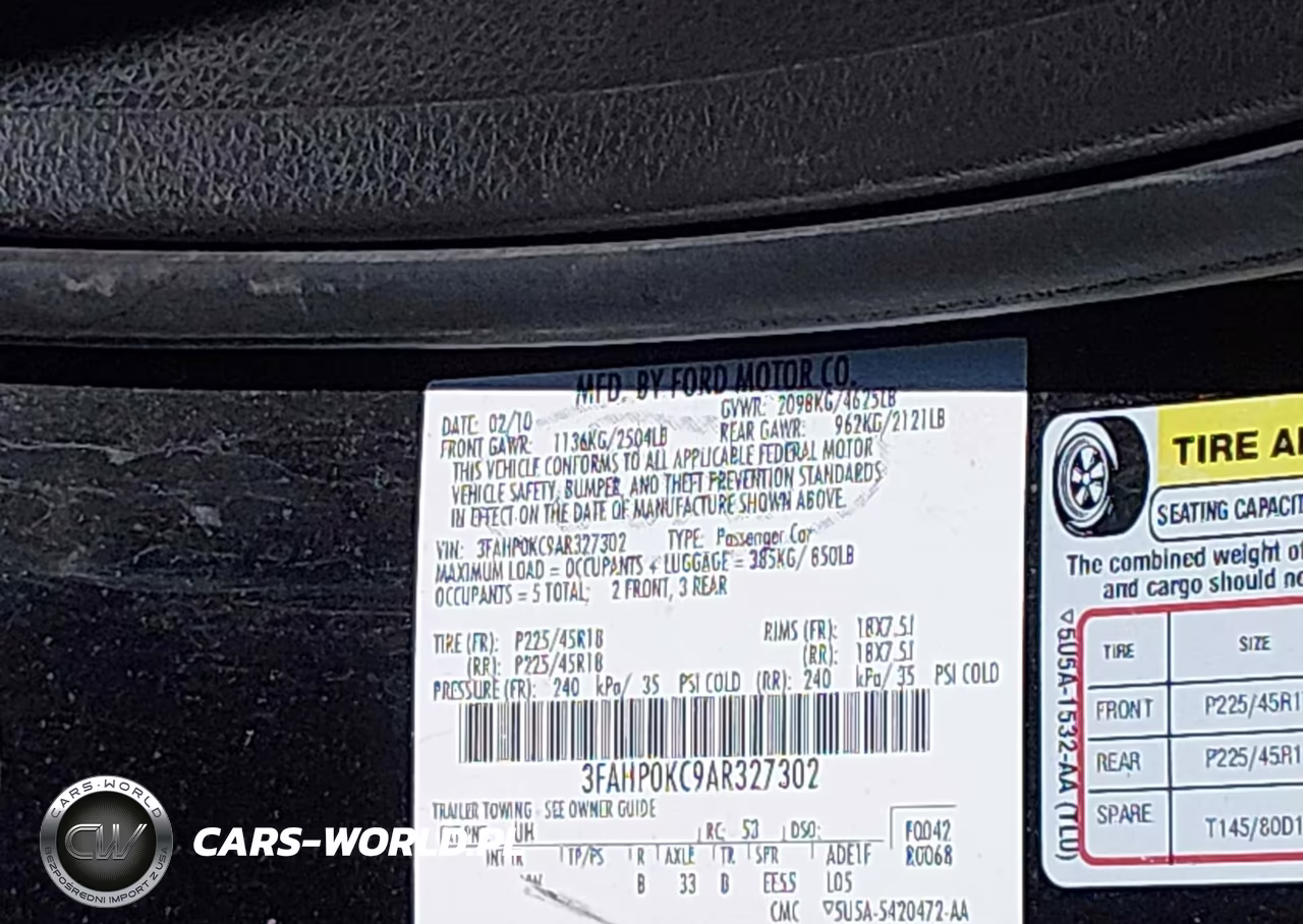 2010 Ford Fusion Sport VIN:3FAHP0KC9AR327302 - 9