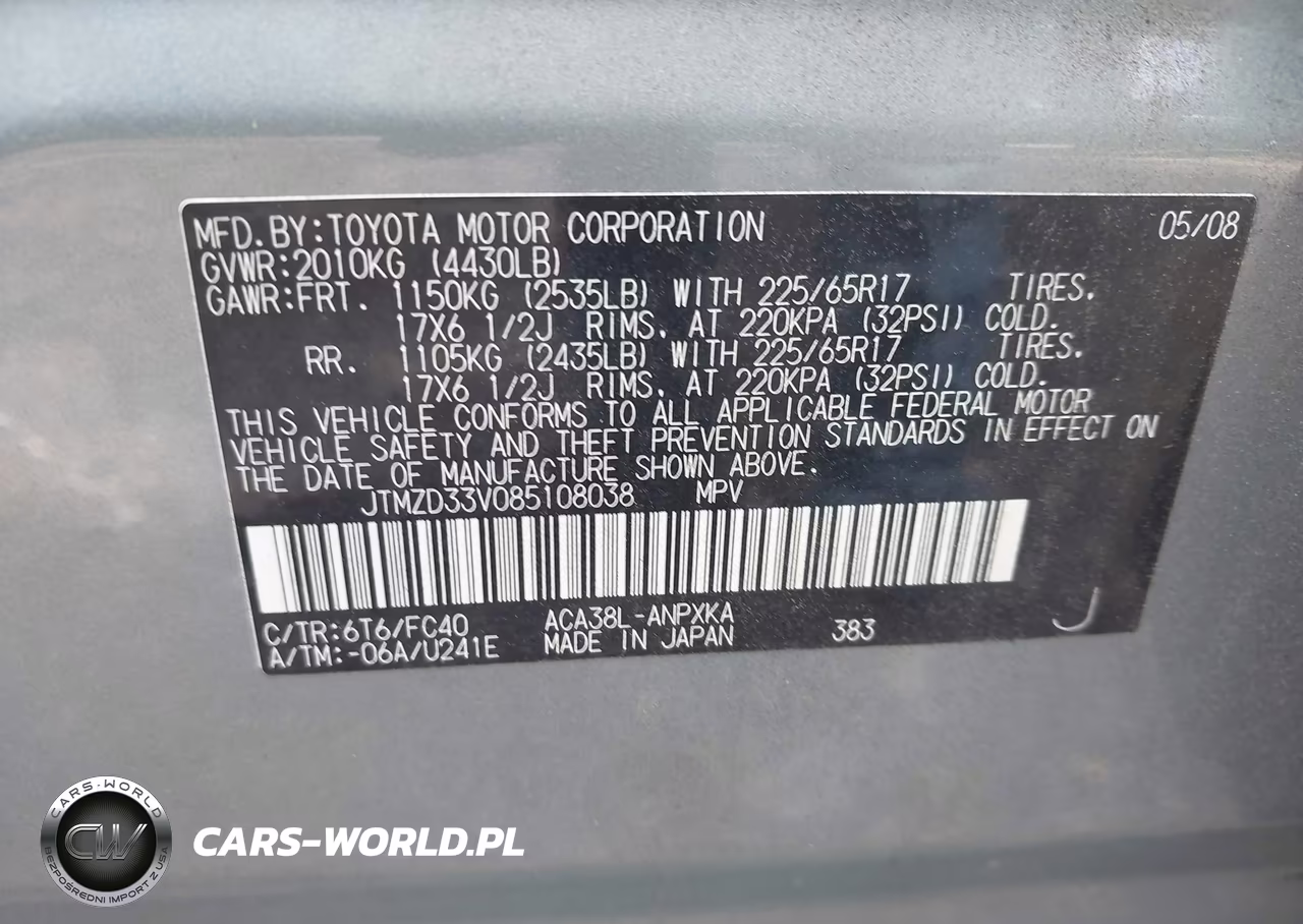 2008 Toyota Rav4 VIN:JTMZD33V085108038 - 9