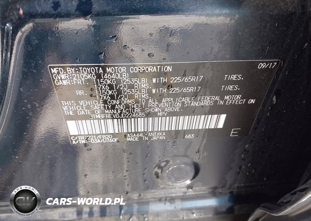 2018 Toyota Rav4 Le VIN:JTMBFREV0JD224685 - 9