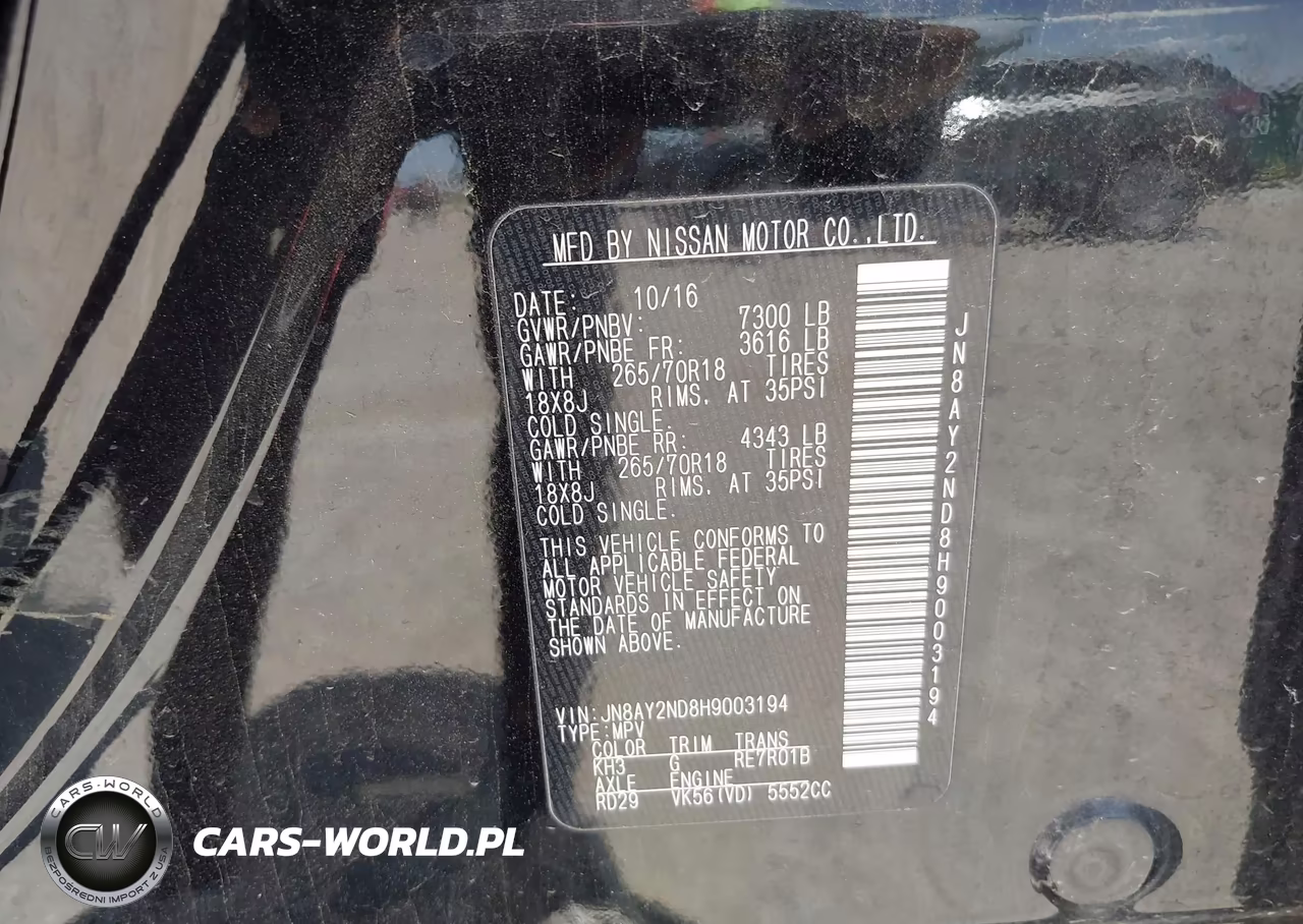 2017 Nissan Armada Sv VIN:JN8AY2ND8H9003194 - 9