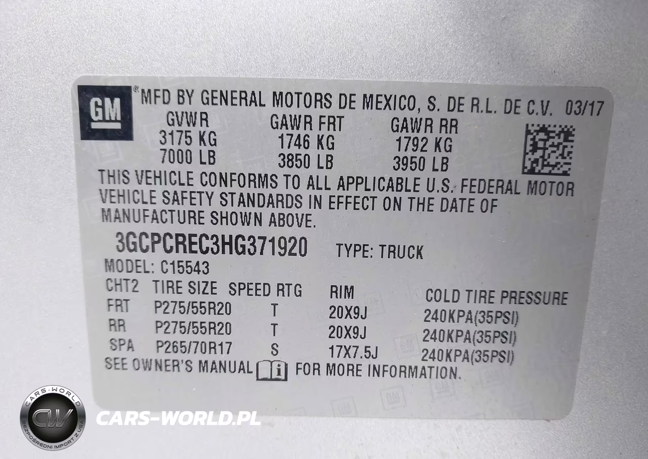 2017 Chevrolet Silverado 1500 Lt VIN:3GCPCREC3HG371920 - 9