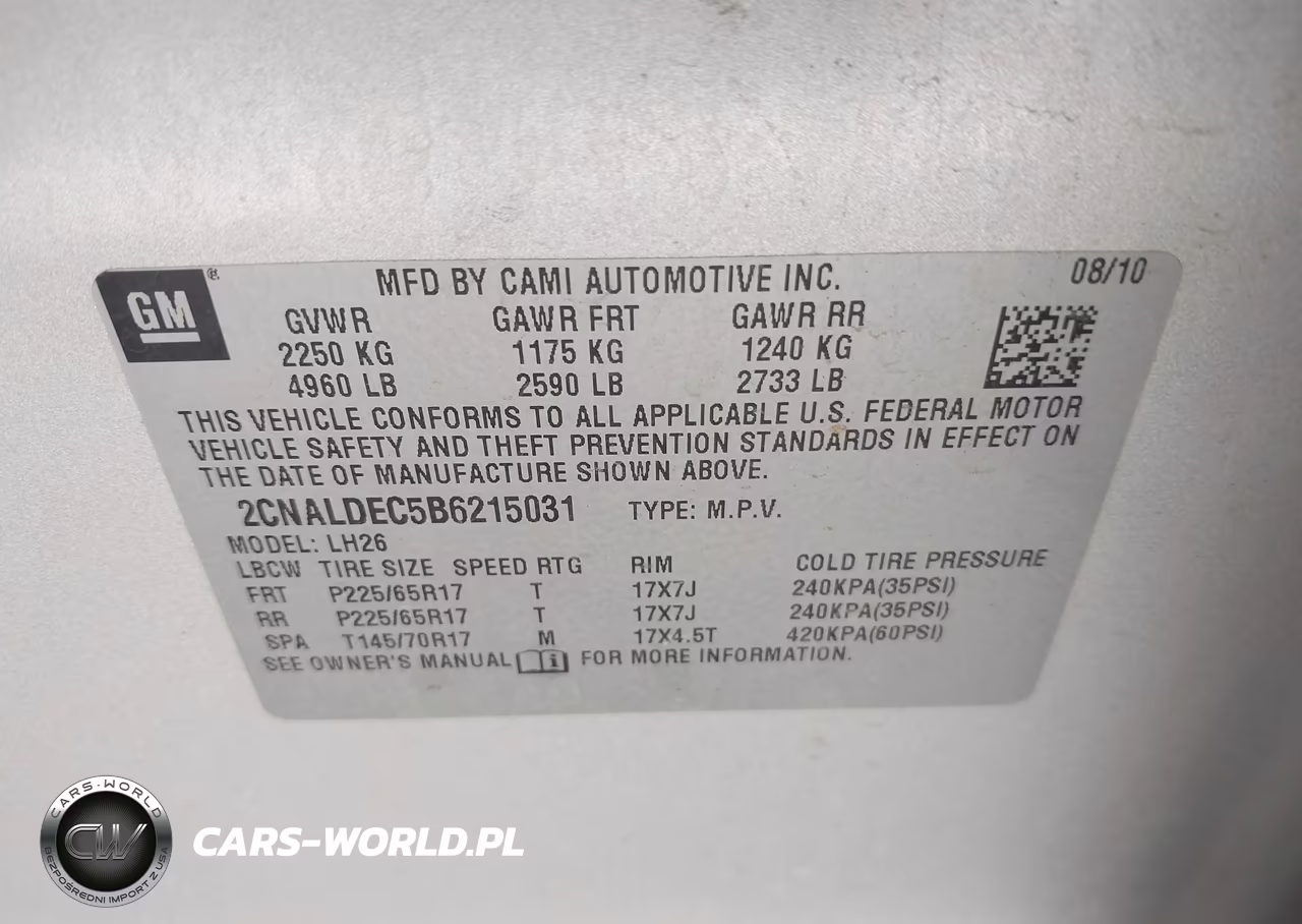 2011 Chevrolet Equinox Lt W-1Lt VIN:2CNALDEC5B6215031 - 9