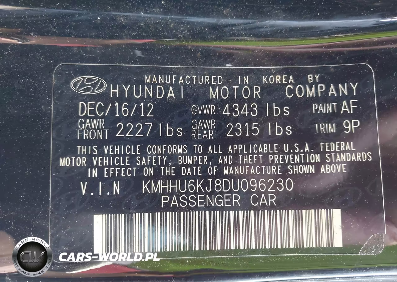 2013 Hyundai Genesis 3.8 R-Spec VIN:KMHHU6KJ8DU096230 - 9