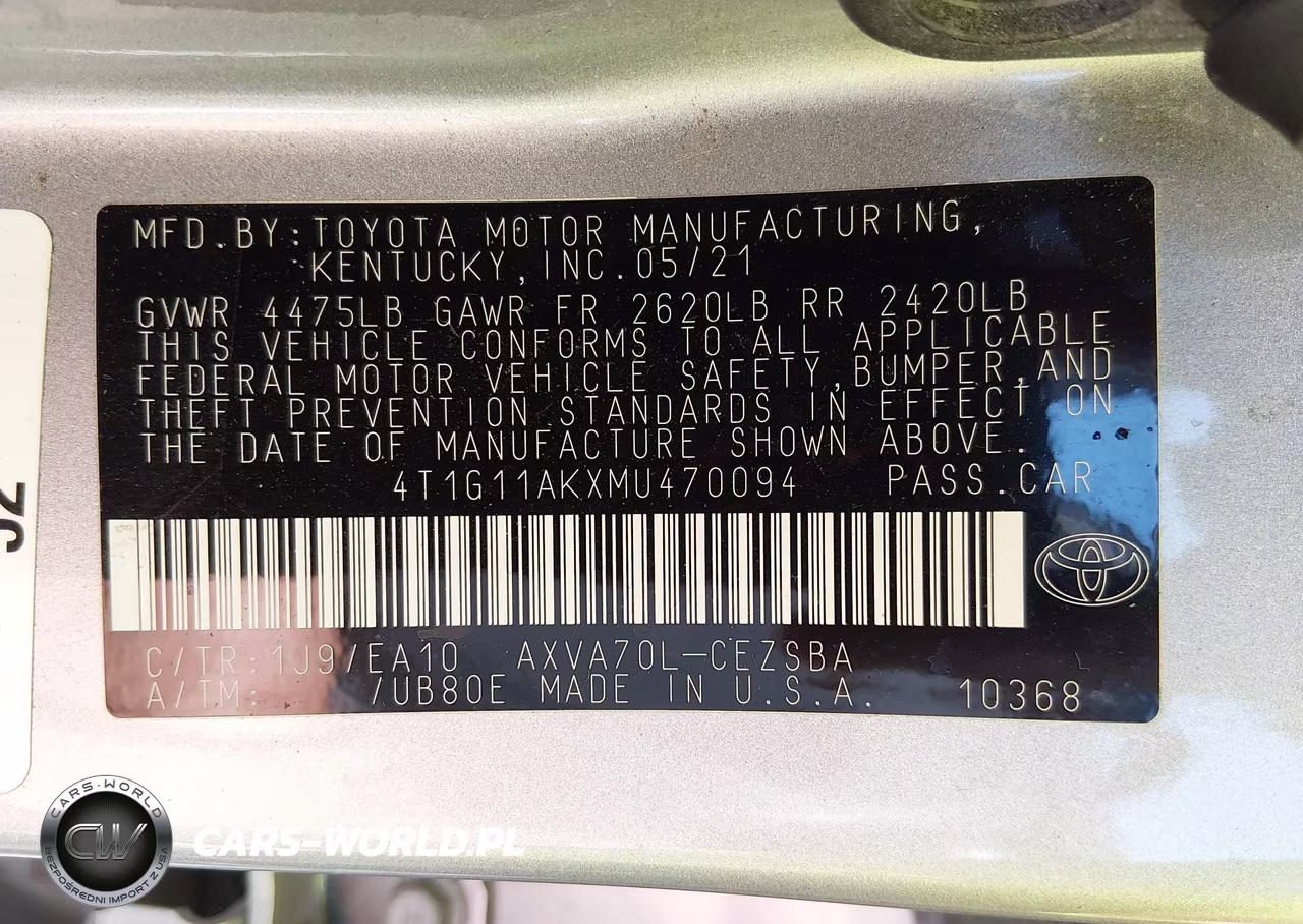 2021 Toyota Camry Se VIN:4T1G11AKXMU470094 - 9