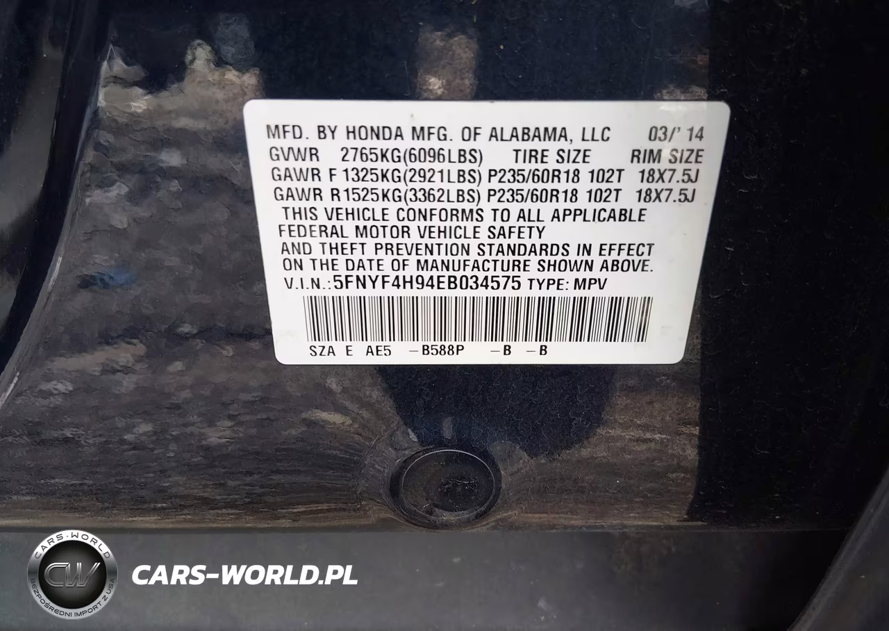 2014 Honda Pilot Touring VIN:5FNYF4H94EB034575 - 9