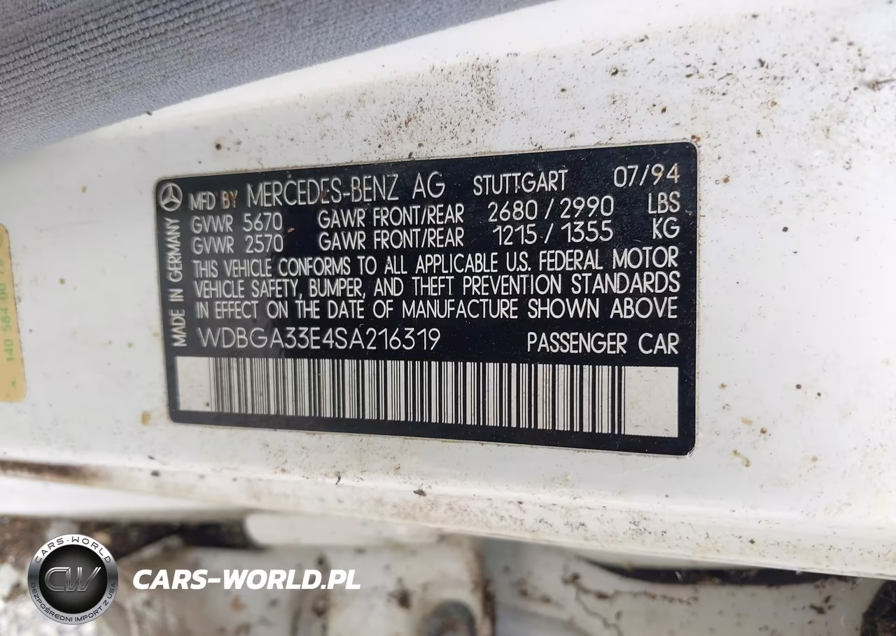 1995 Mercedes-Benz S 320 VIN:WDBGA33E4SA216319 - 9
